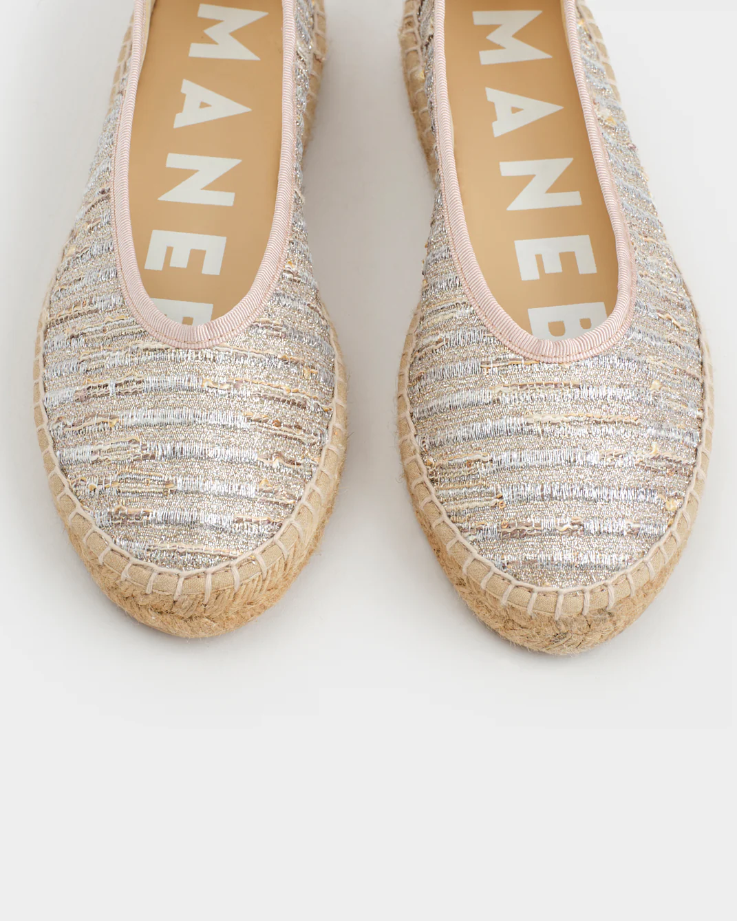 Lurex Cotton Ballet Flat Espadrilles - H31BK - Monaco Platinum - Image 5