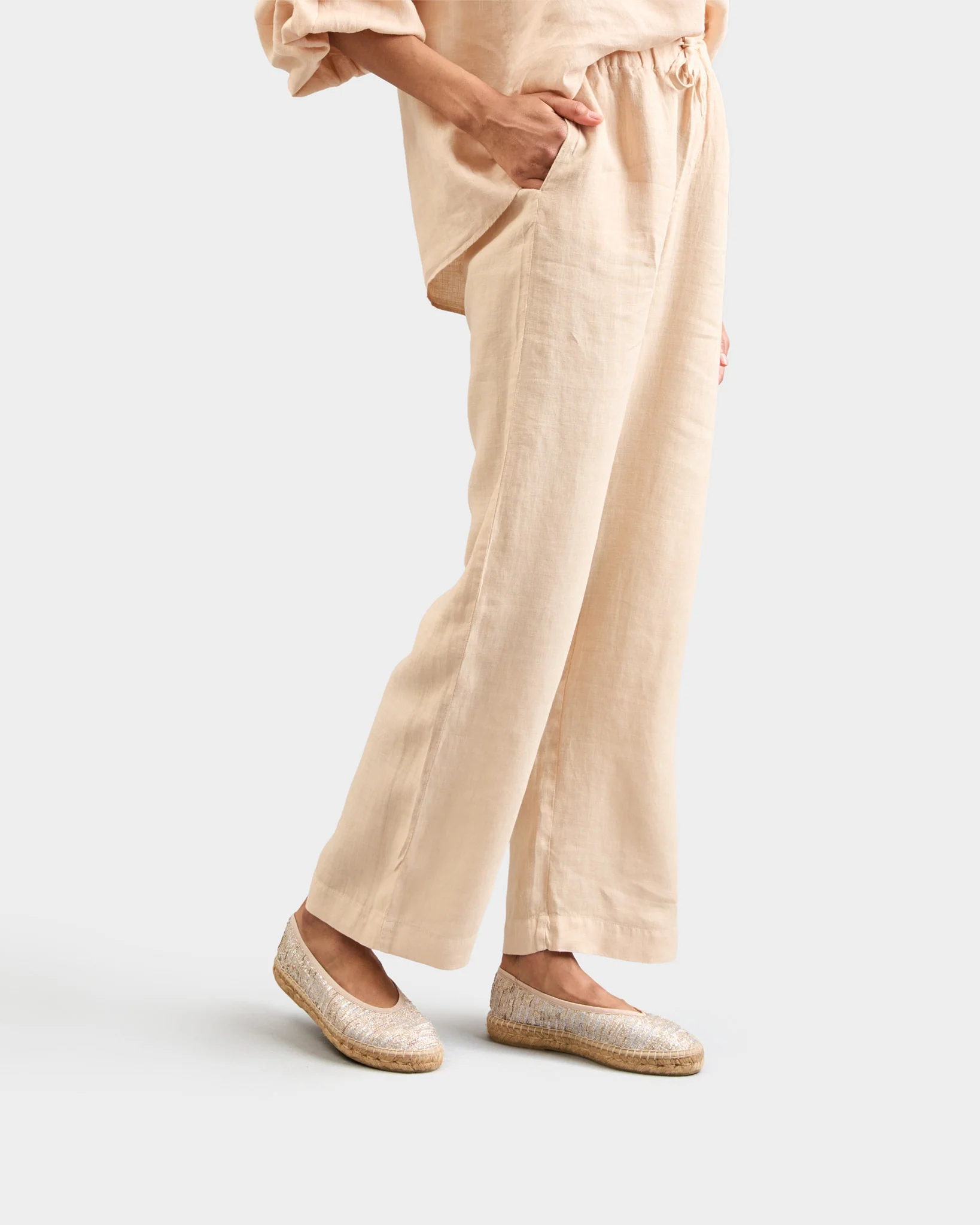 Lurex Cotton Ballet Flat Espadrilles - H31BK - Monaco Platinum - Image 6