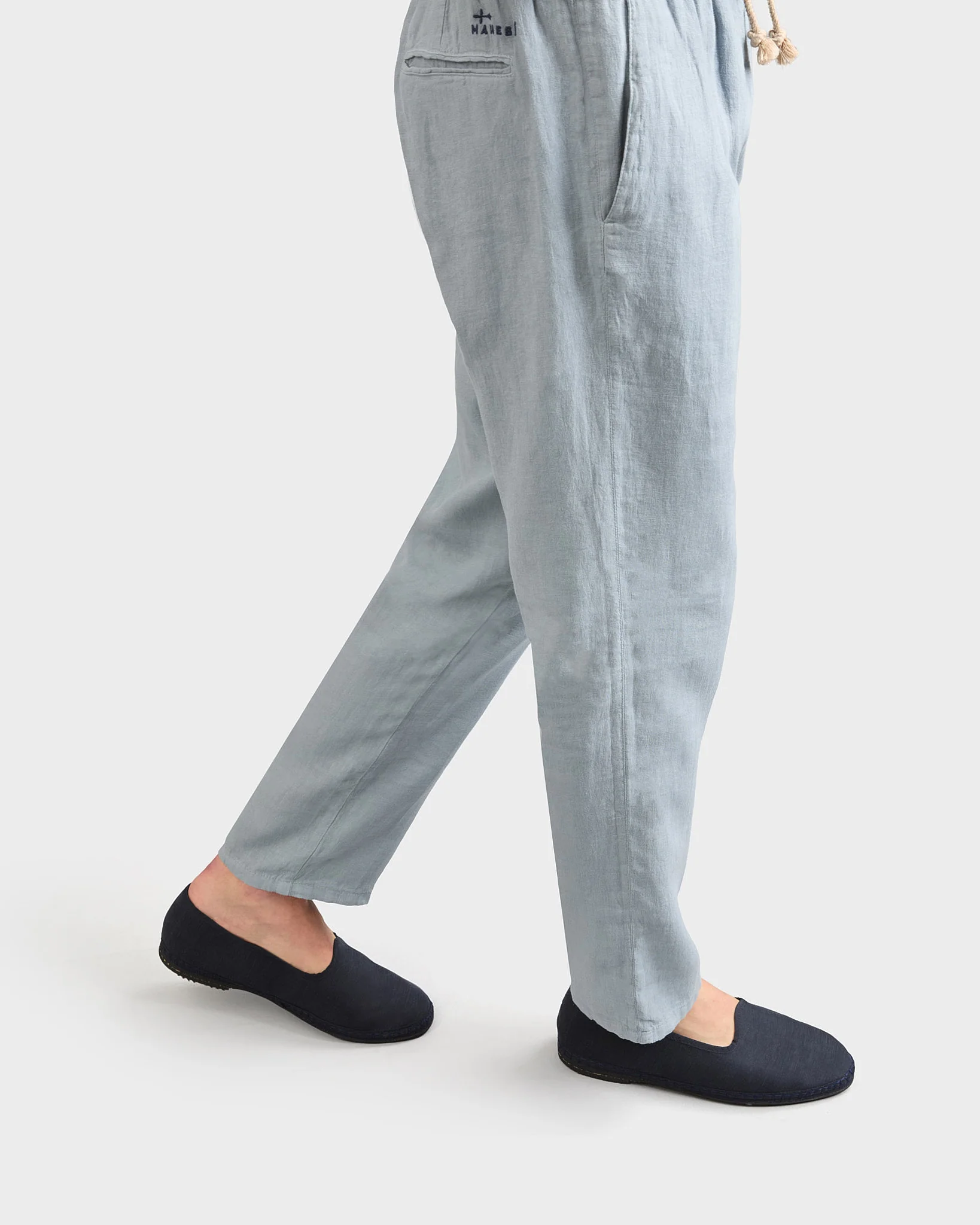 Brummel Lyocell Linen Blend Venetian Slippers - Q81VM - Luca Rubinacci x Manebí Navy Blue - Image 5