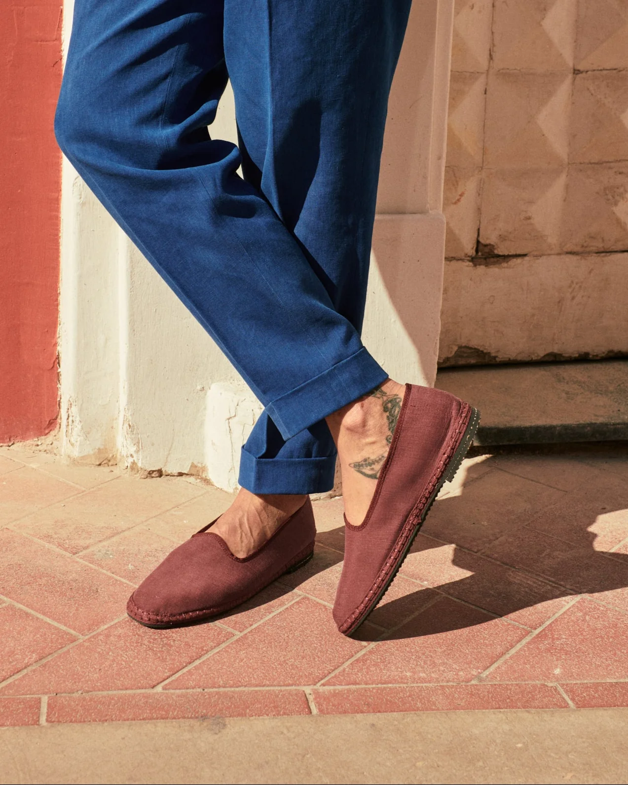 Brummel Lyocell Linen Blend Venetian Slippers - Q80VM - Luca Rubinacci x Manebí Wine - Image 5