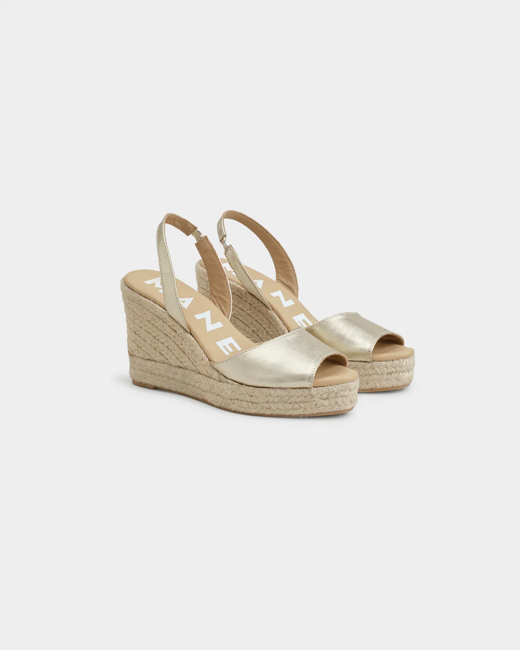 Metallic Leather Slingback Wedge Espadrilles - Z88WC - Canyon - Platinum - Image 3