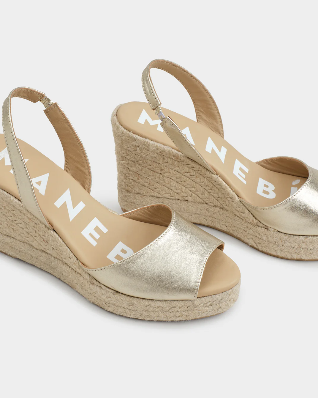 Metallic Leather Slingback Wedge Espadrilles - Z88WC - Canyon - Platinum - Image 4