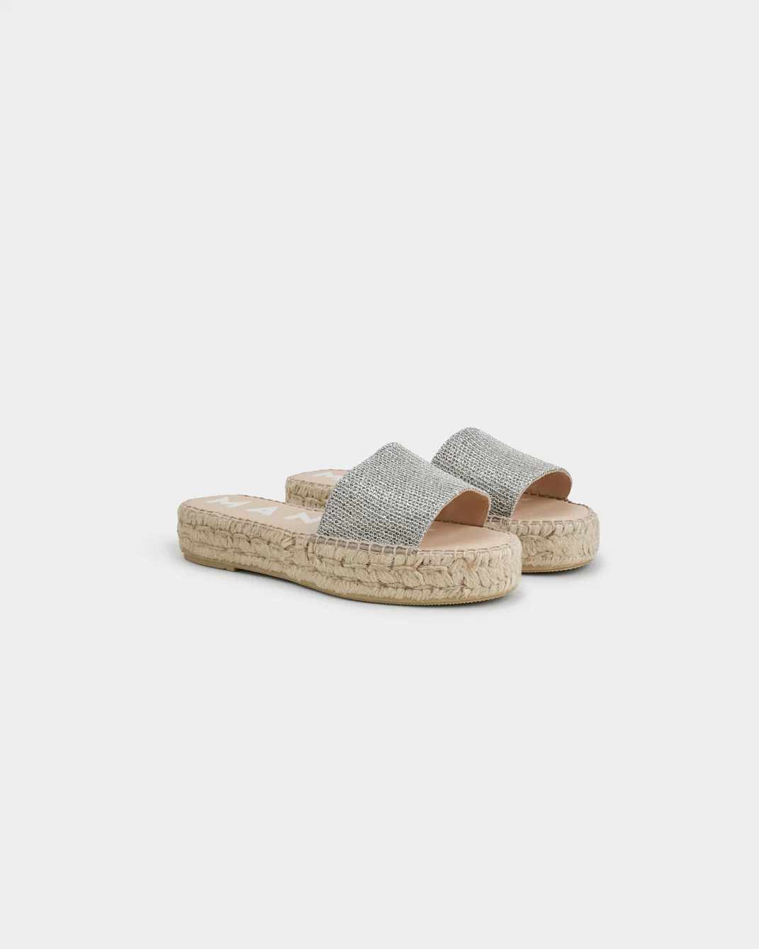 Metallic Weaving Double Sole Slides - Z92DS - Monaco - Silver - Image 3