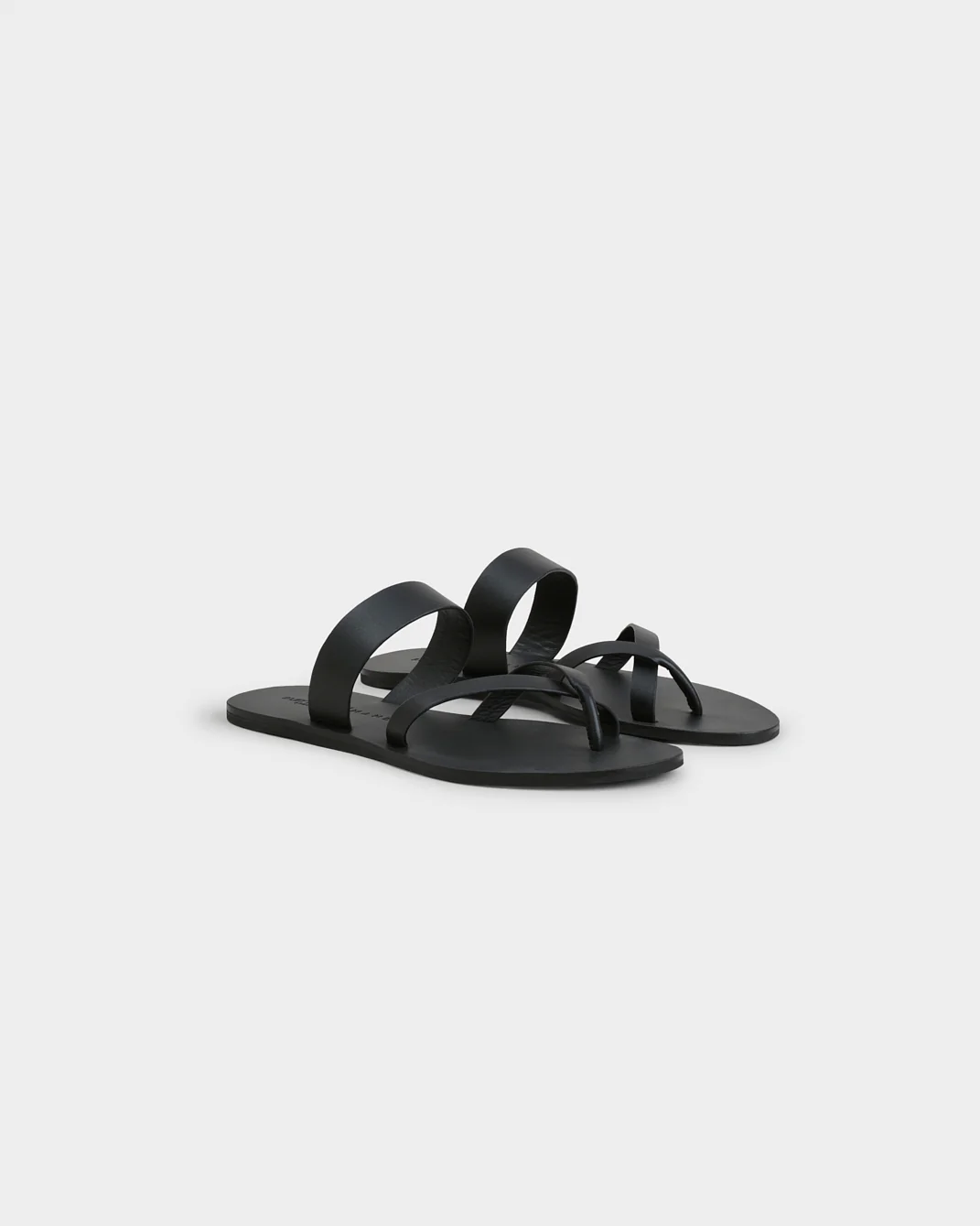 Mia Slide Leather Sandals - M91Y0 - Alex Rivière Studio X Manebí - Black - Image 3