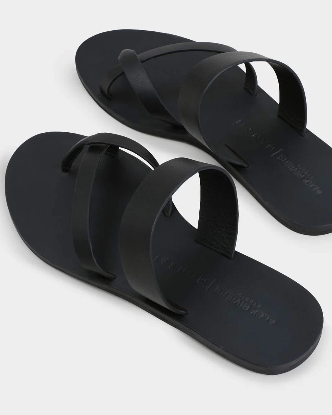 Mia Slide Leather Sandals - M91Y0 - Alex Rivière Studio X Manebí - Black - Image 4