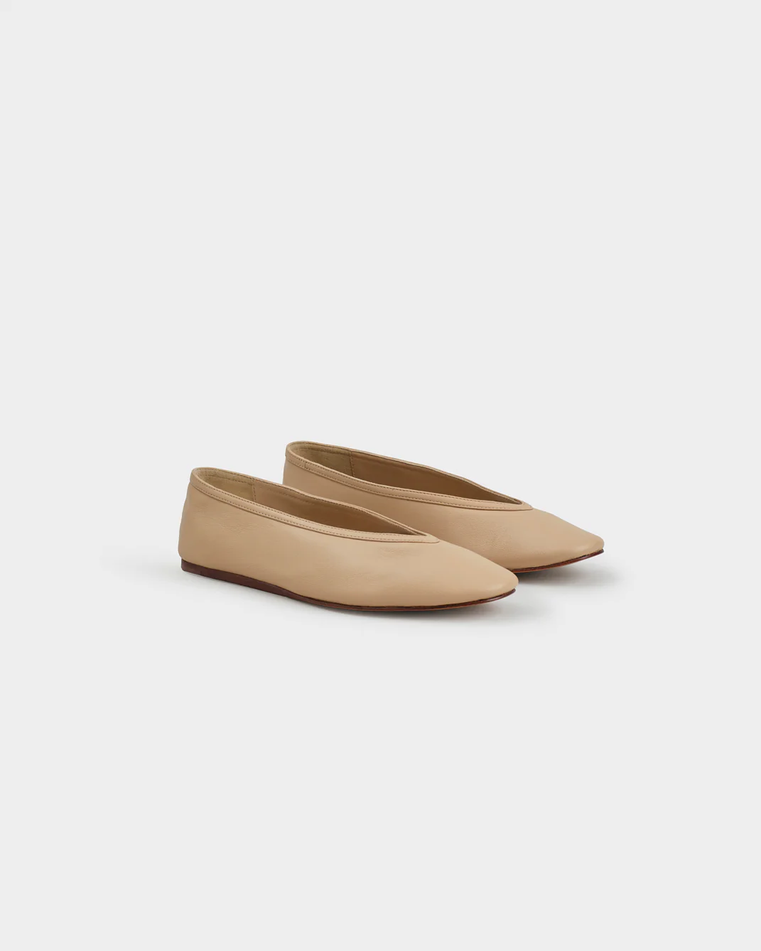 Nappa Leather Ballet Flats - Q92GF - Canyon Nude - Image 3