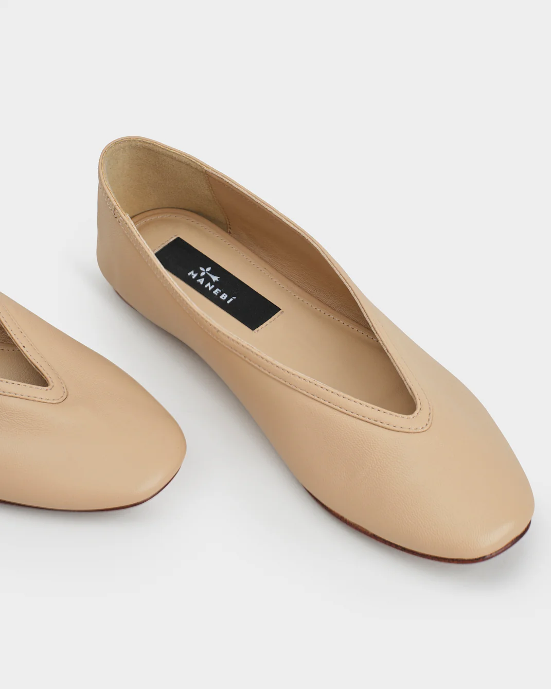 Nappa Leather Ballet Flats - Q92GF - Canyon Nude - Image 4