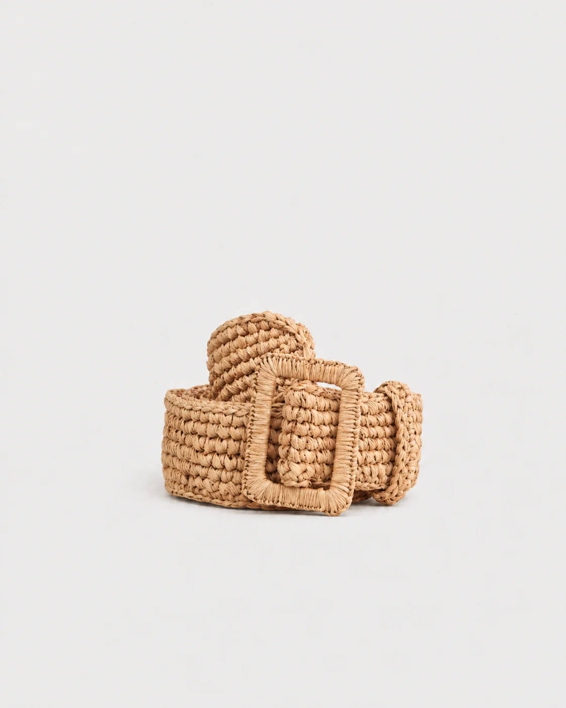 Raffia Belt - V22CM - Squared Buckle Tan
