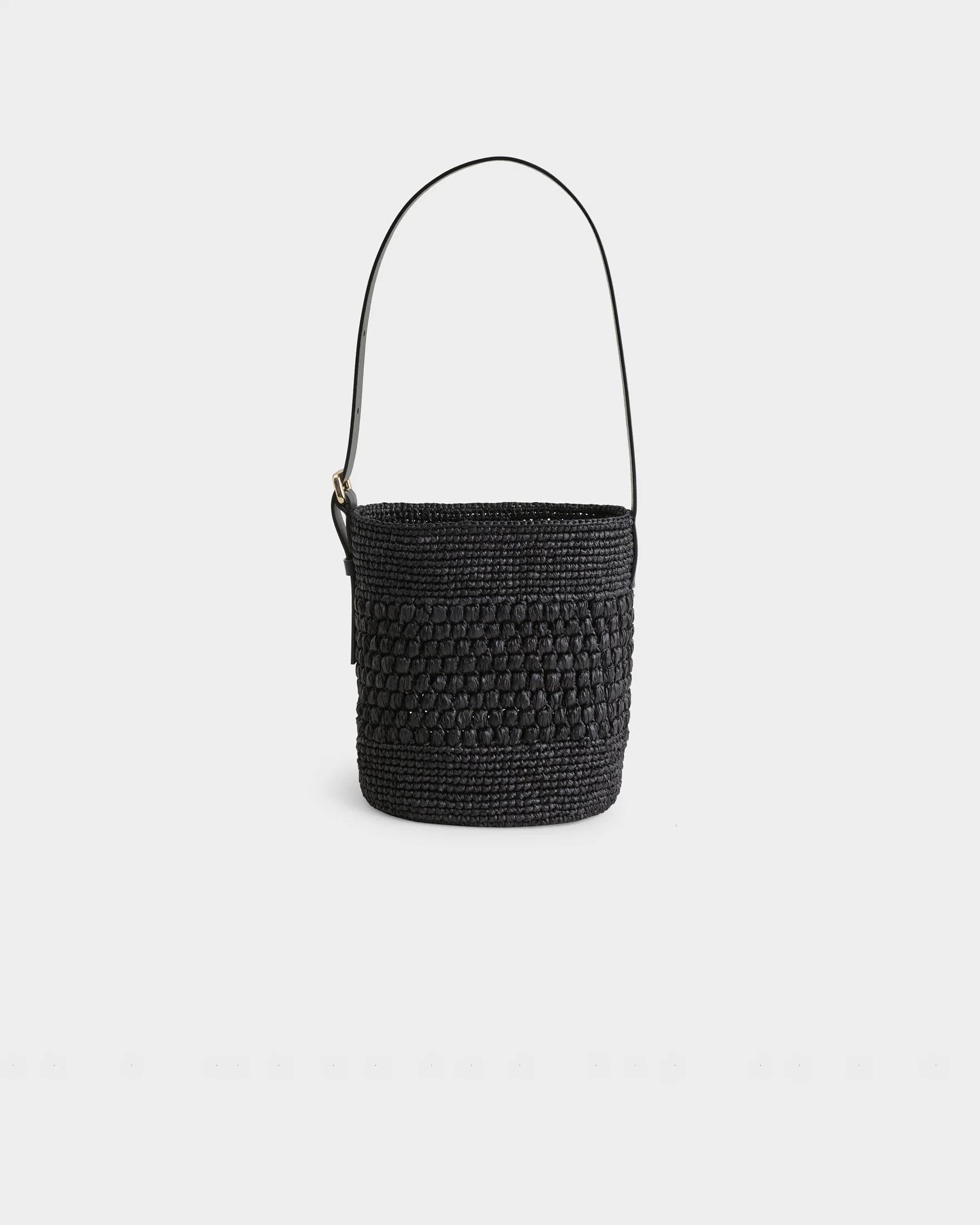 Natural Raffia Loto Basket Bag - V53VQ - Alex Rivière Studio x Manebí Black