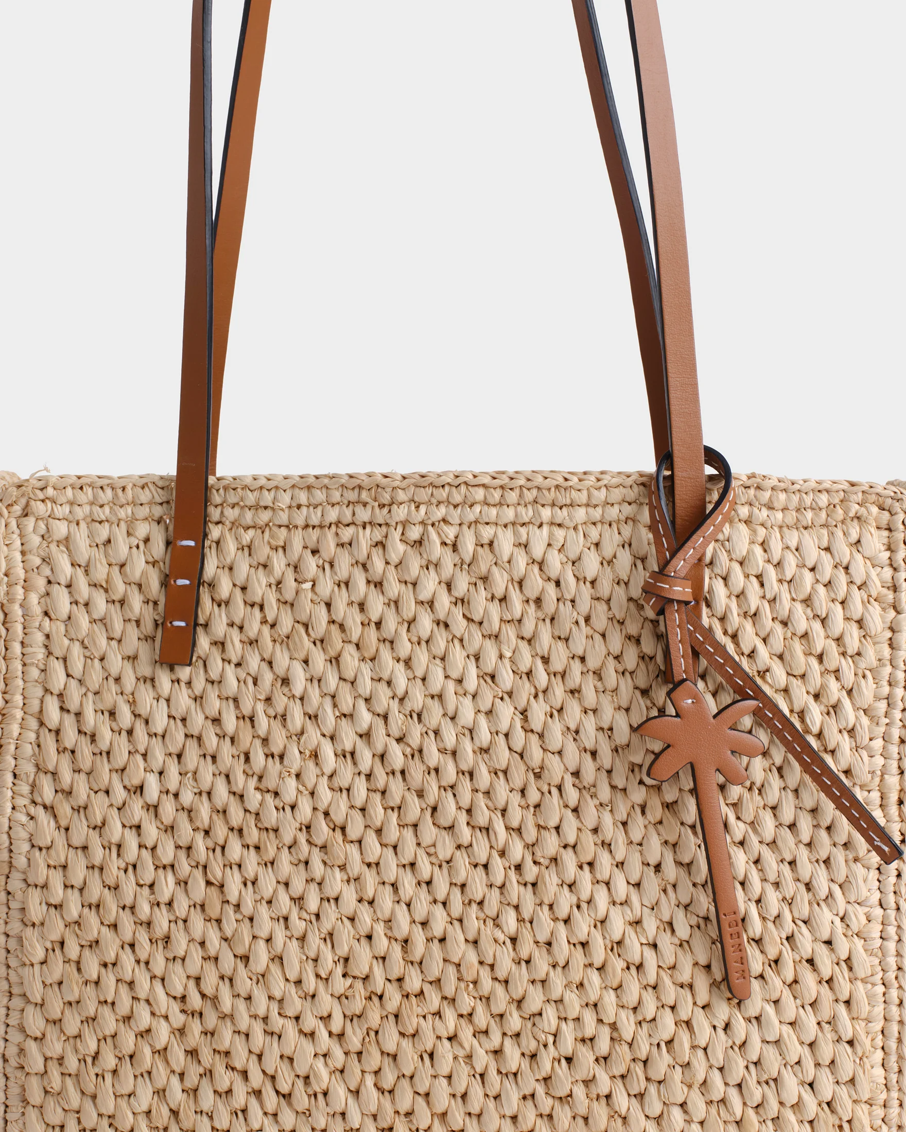 Natural Raffia Inez Bag - V88UY - Natural And Tan Leather - Image 3