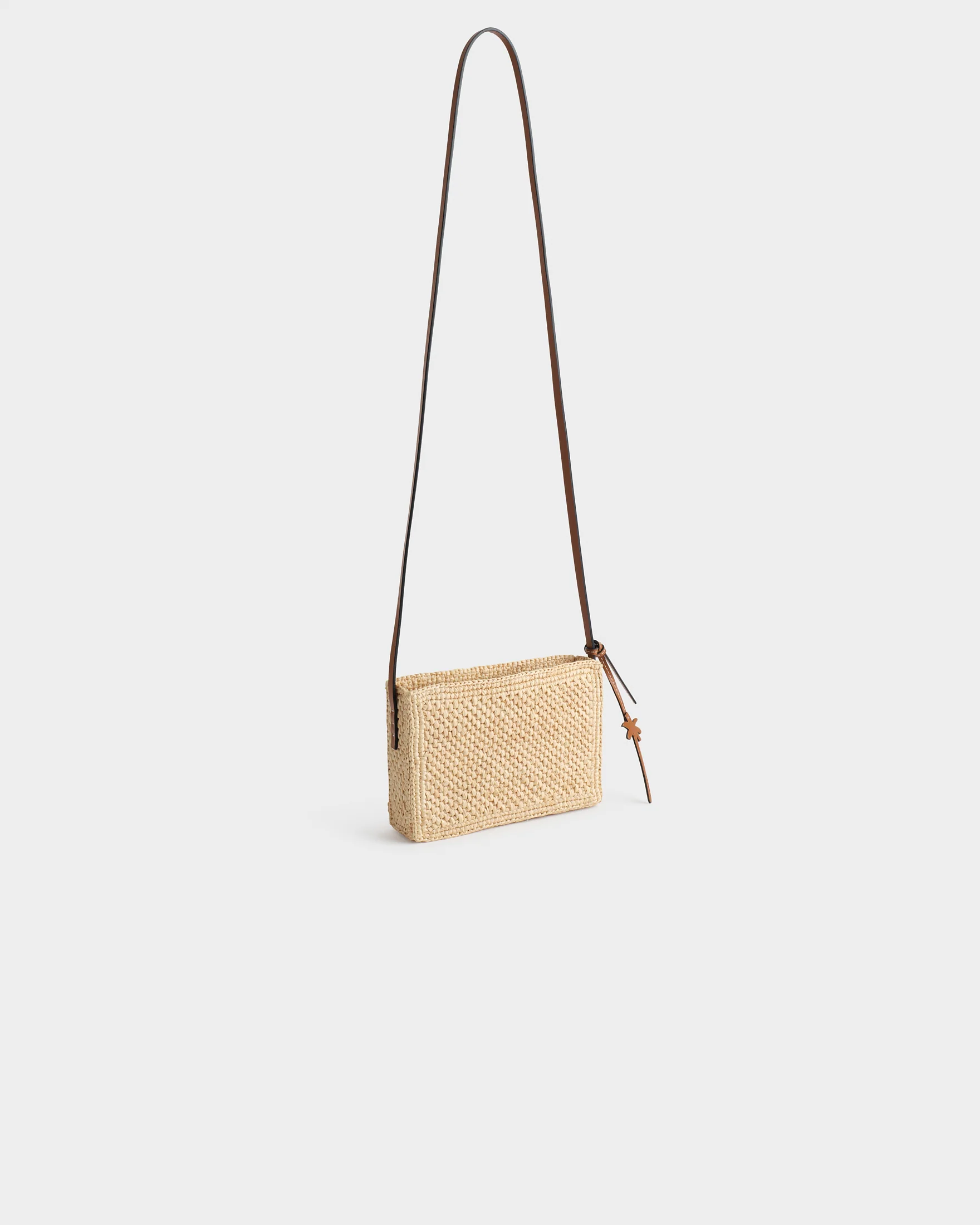 Natural Raffia Inez Bag Small - V89UZ - Natural And Tan Leather Crossbody - Image 2