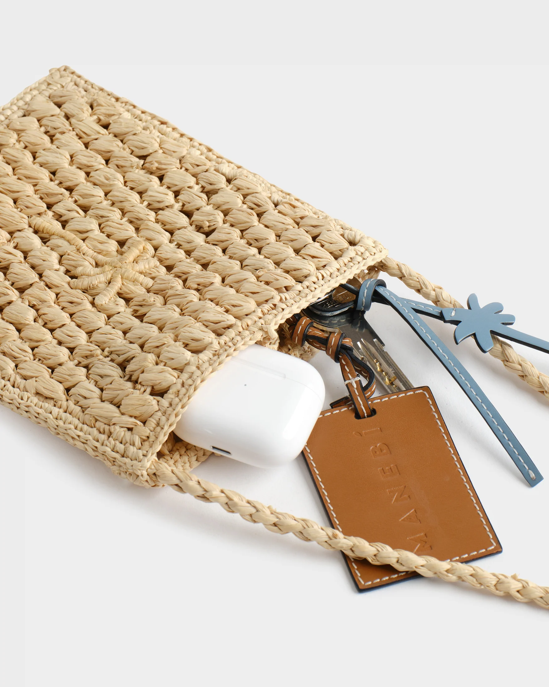 Natural Raffia Isla Pocket - V88JC - Natural - Image 2