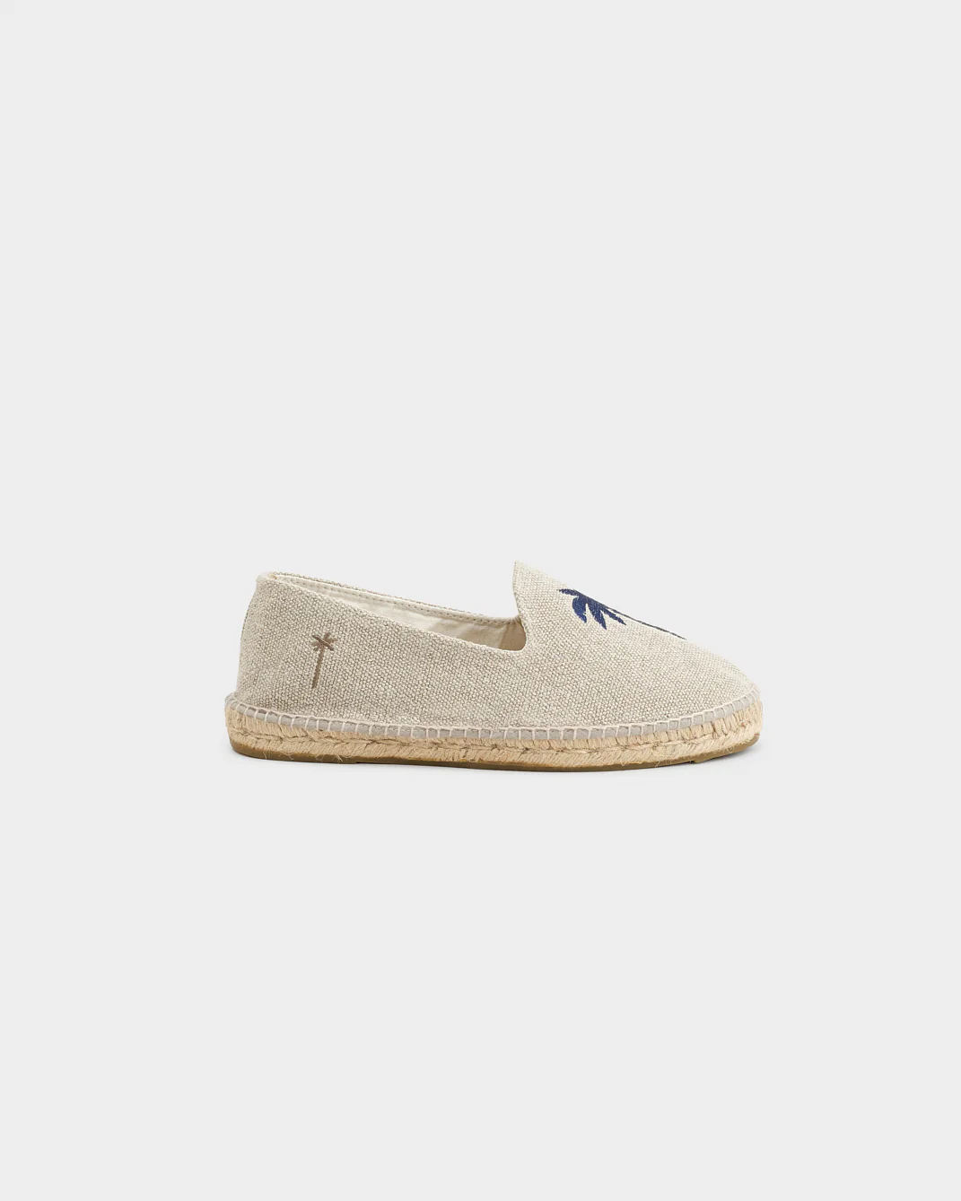 Organic Hemp Embroidered Espadrilles - Z45C0 - Palm Springs Natural and Navy Palm