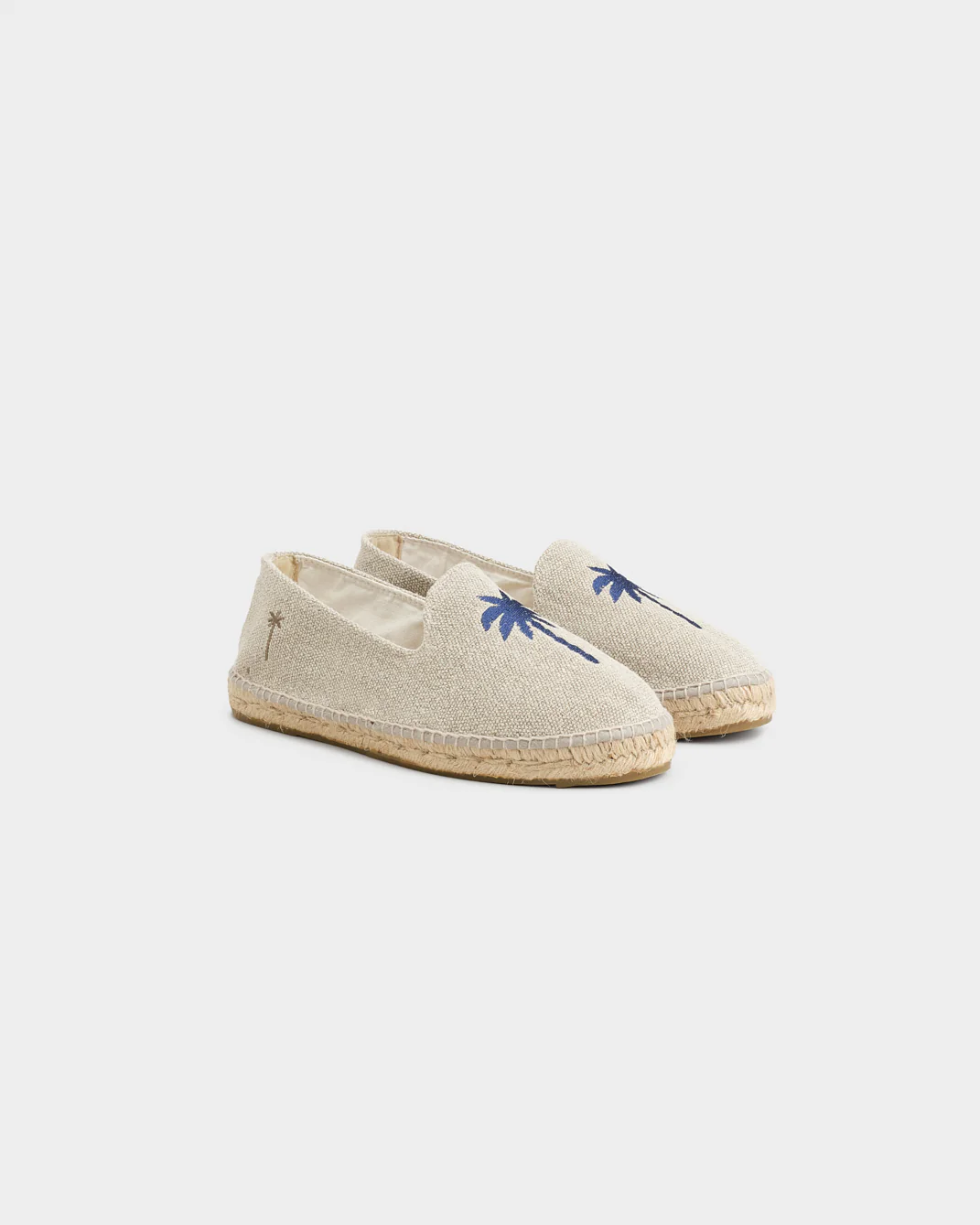 Organic Hemp Embroidered Espadrilles - Z45C0 - Palm Springs Natural and Navy Palm - Image 3