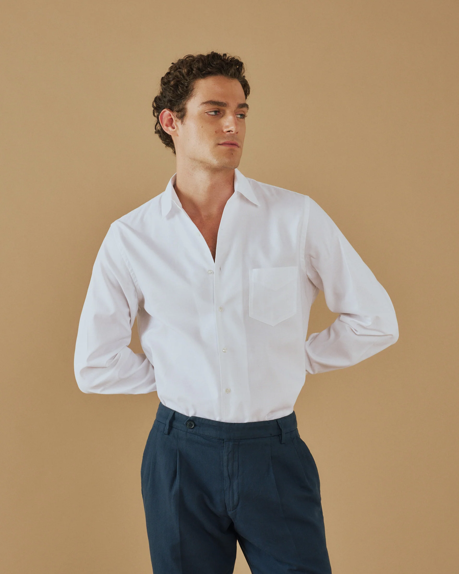 Oxford Cotton Panama Shirt - O51PA - Off White - Image 3
