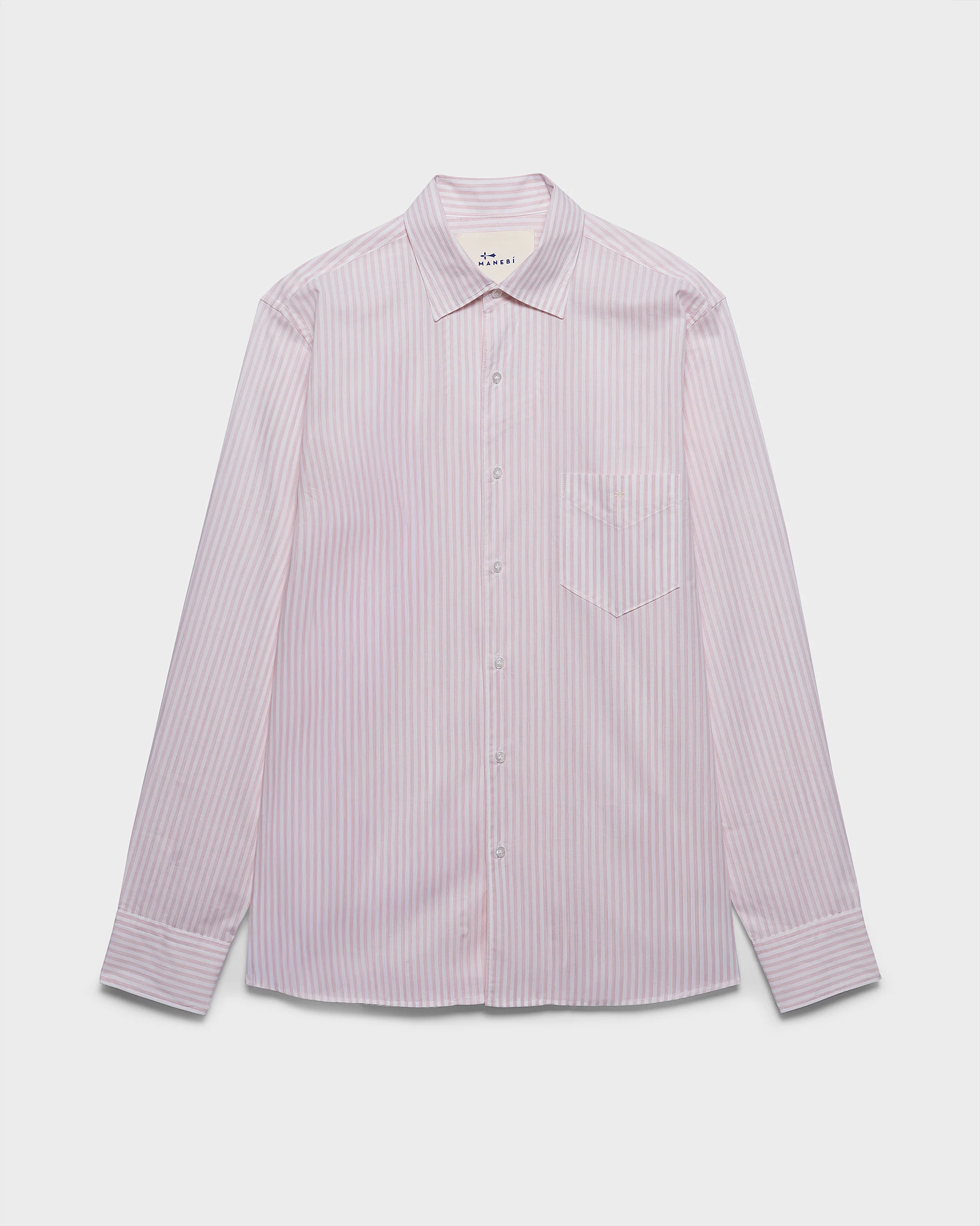 Popeline Panama Shirt - C46PA - Pink And White Watercolor Stripes - Image 5