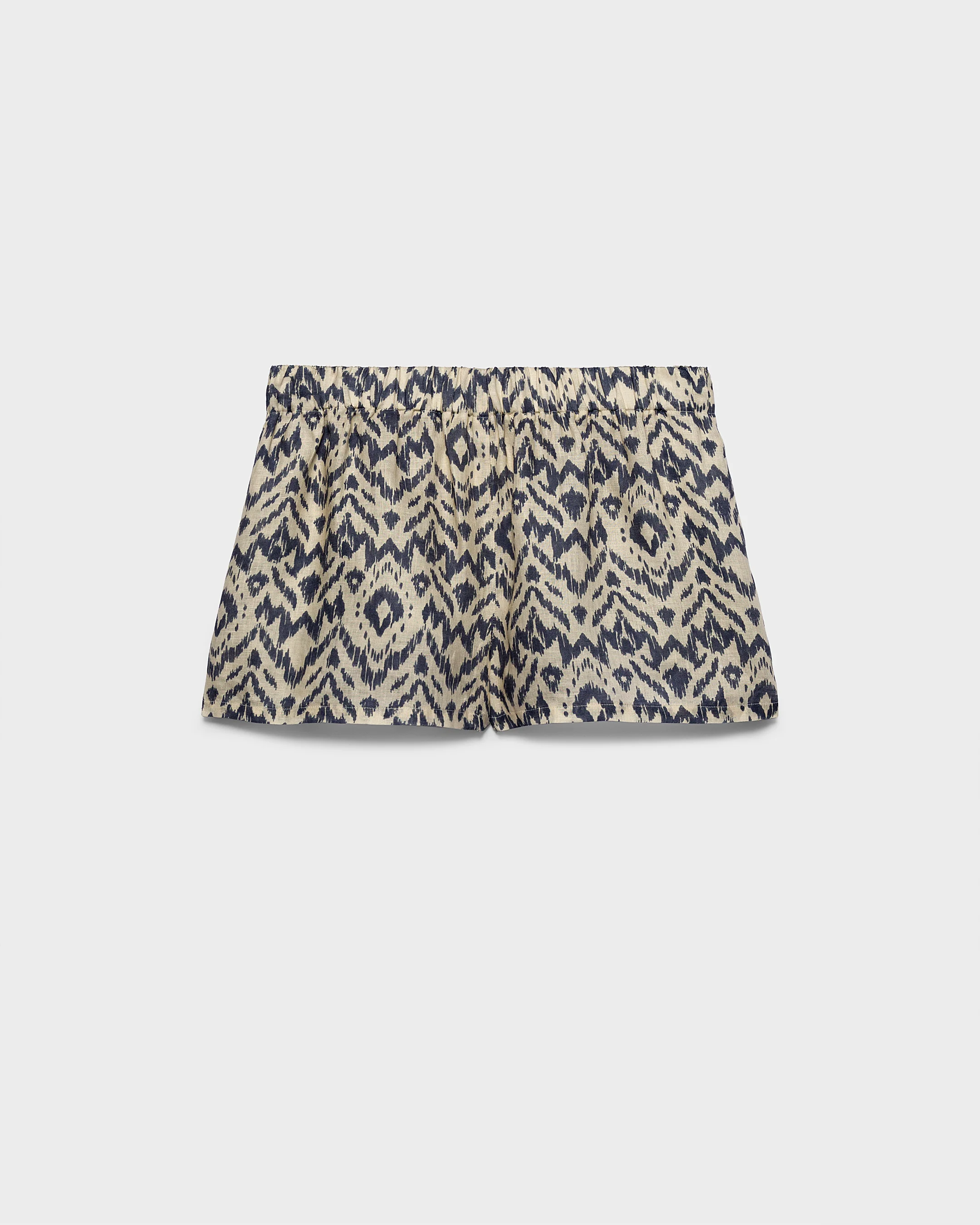 Printed Linen Bahia Shorts - L86BV - Ocean Ikat - Image 5