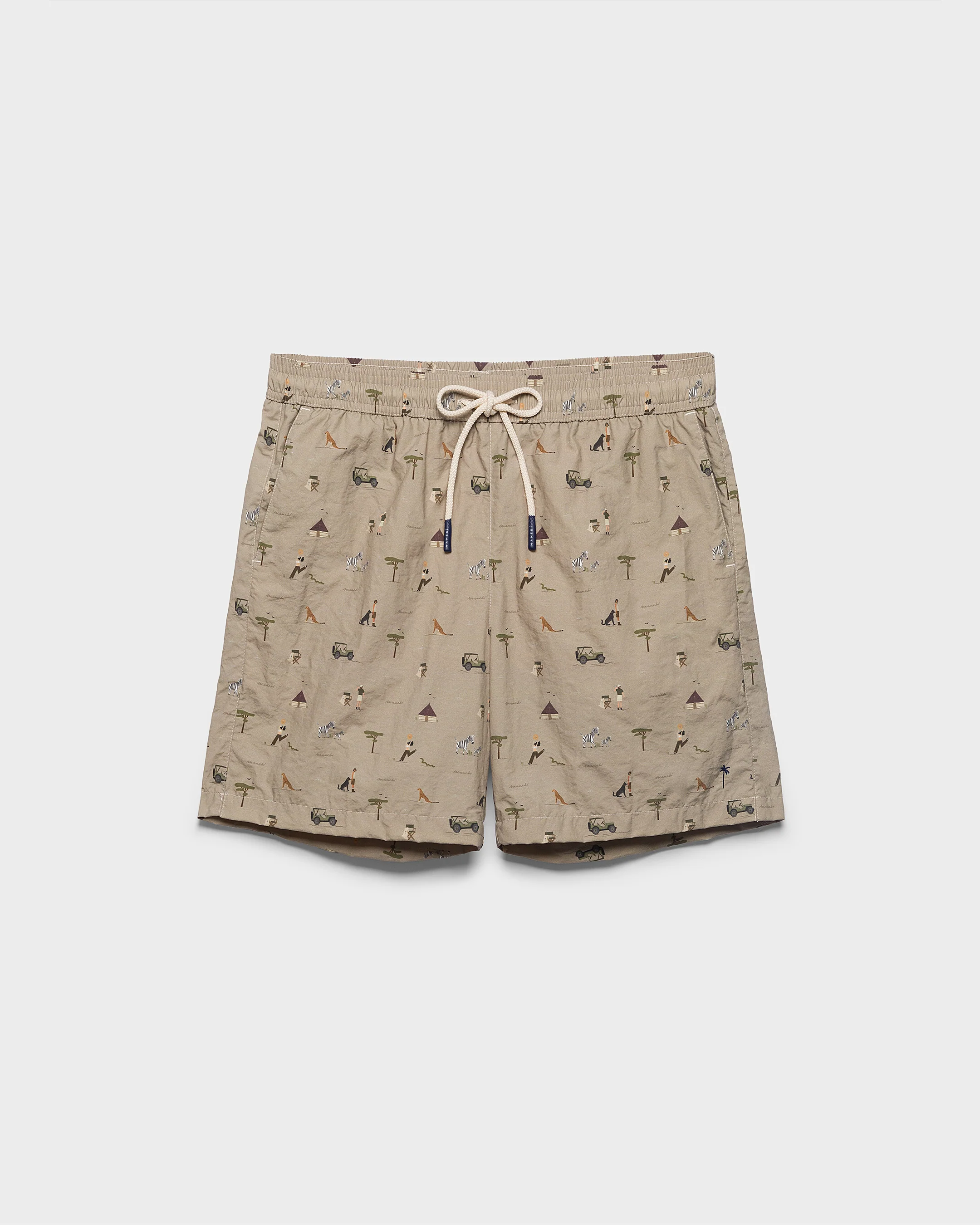 Printed Nylon Swim Shorts - B87PM - Animals In The Jungle