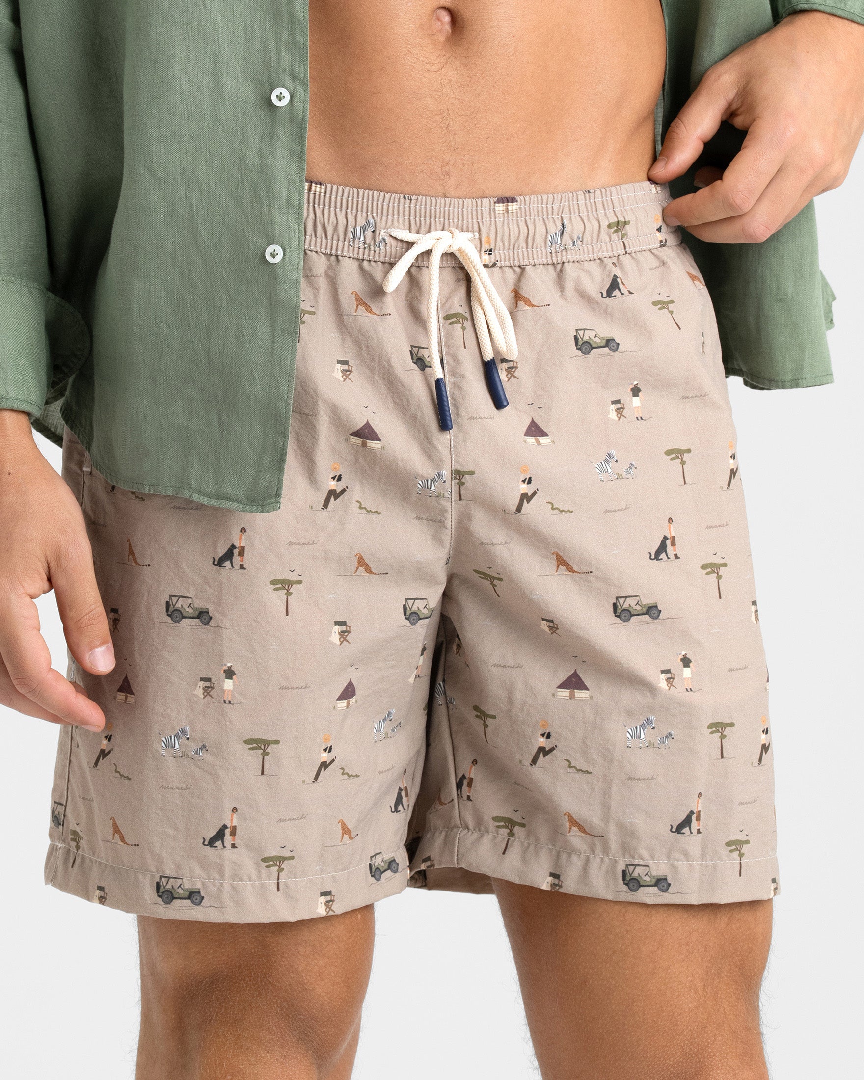 Printed Nylon Swim Shorts - B87PM - Animals In The Jungle - Image 2