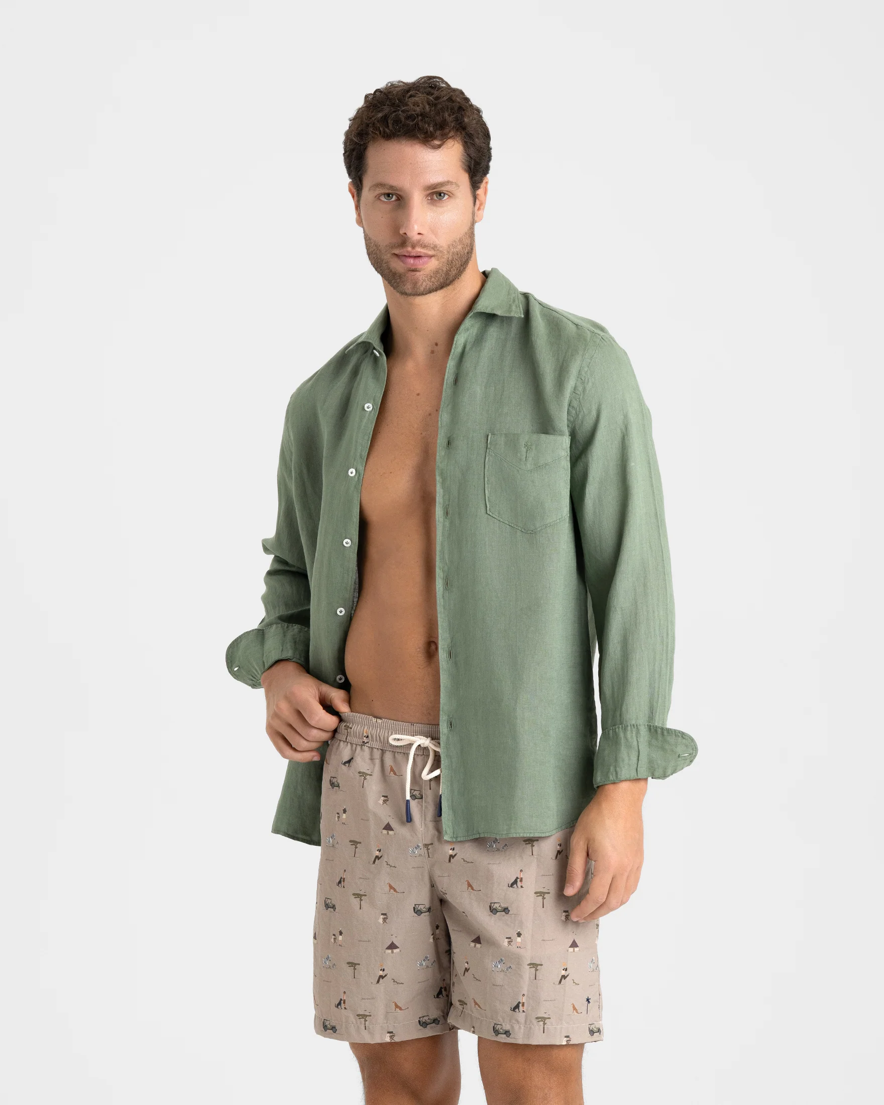Printed Nylon Swim Shorts - B87PM - Animals In The Jungle - Image 3