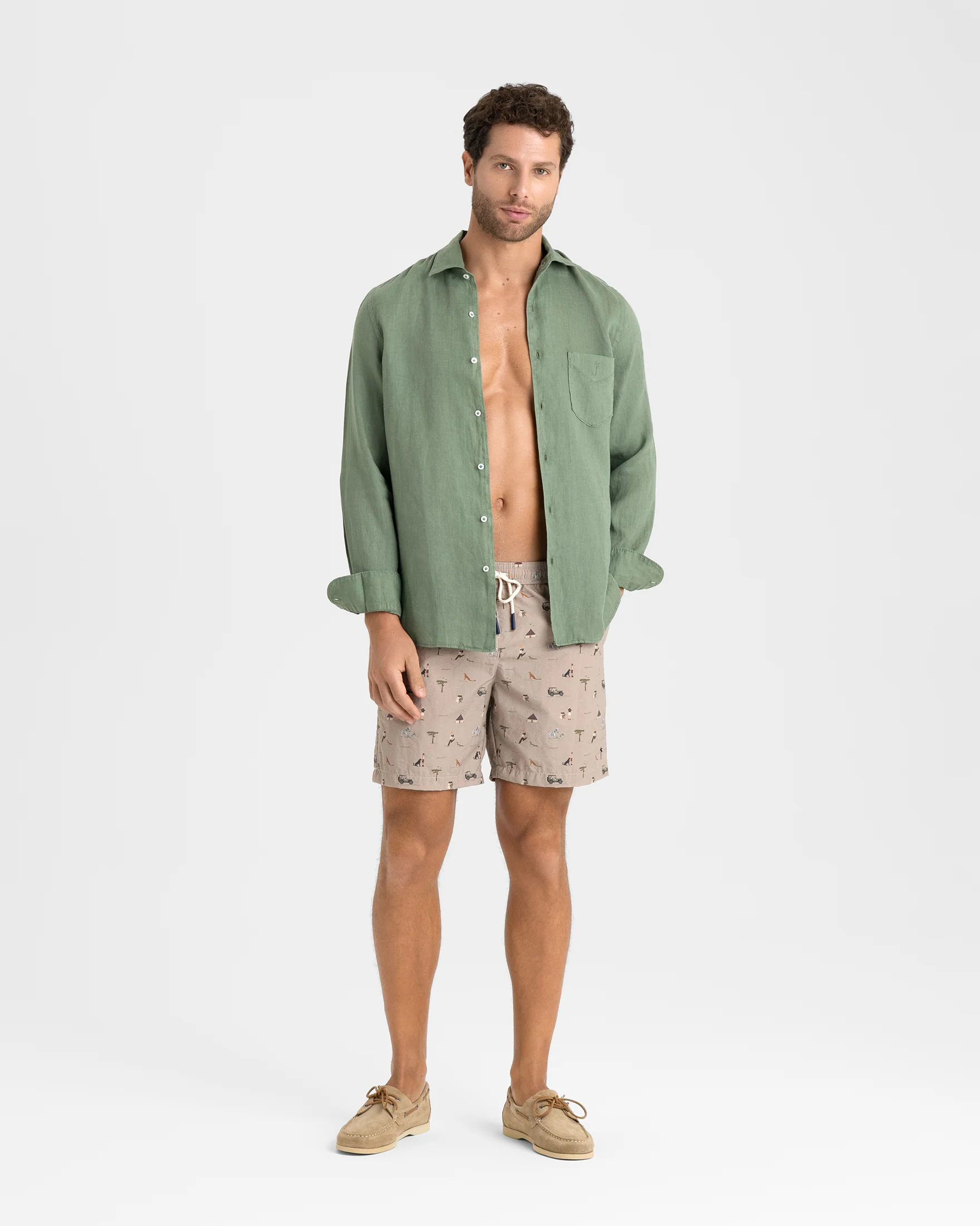 Printed Nylon Swim Shorts - B87PM - Animals In The Jungle - Image 4