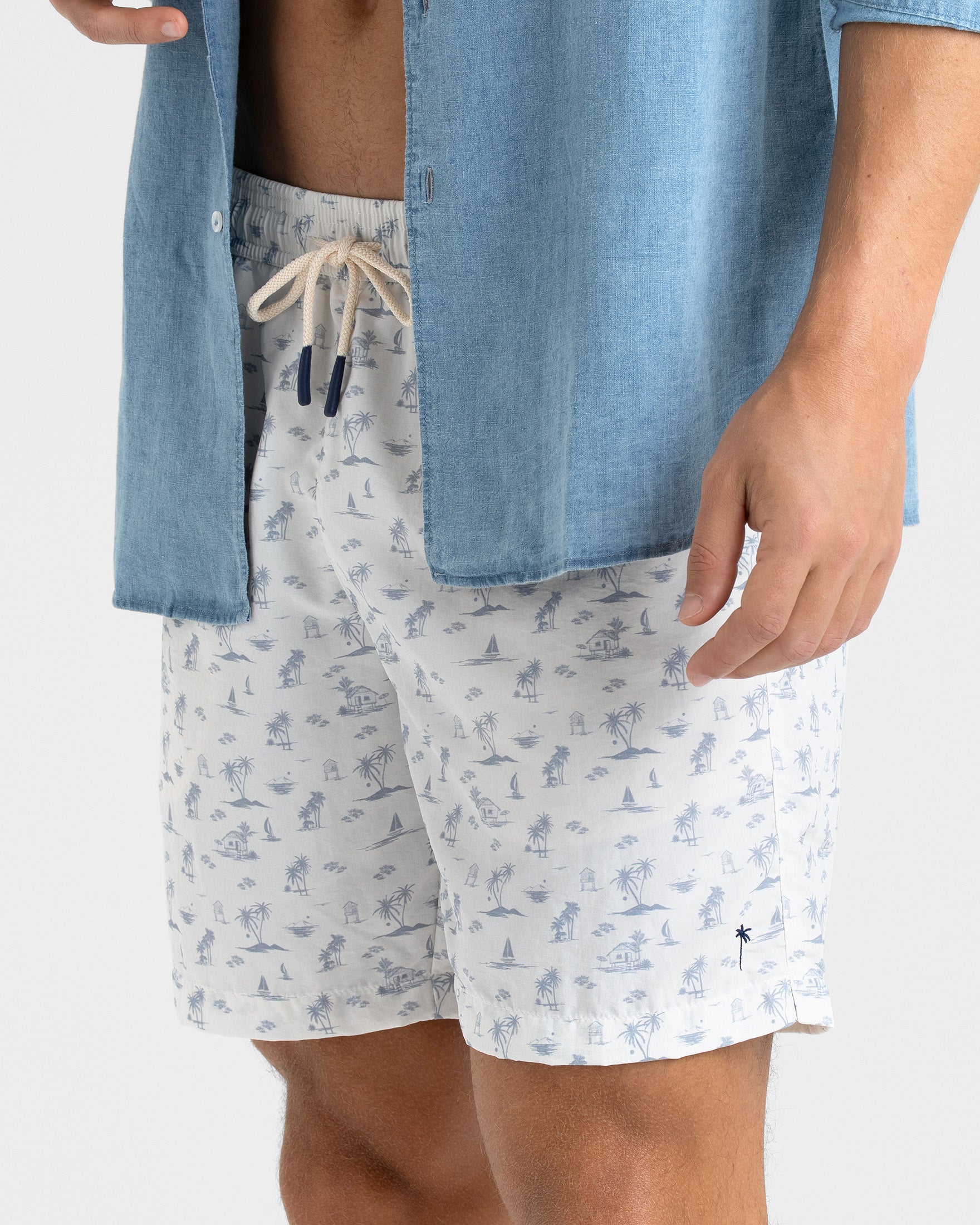 Printed Nylon Swim Shorts - B89PM - Eggnogg Tropical Toile - Image 2
