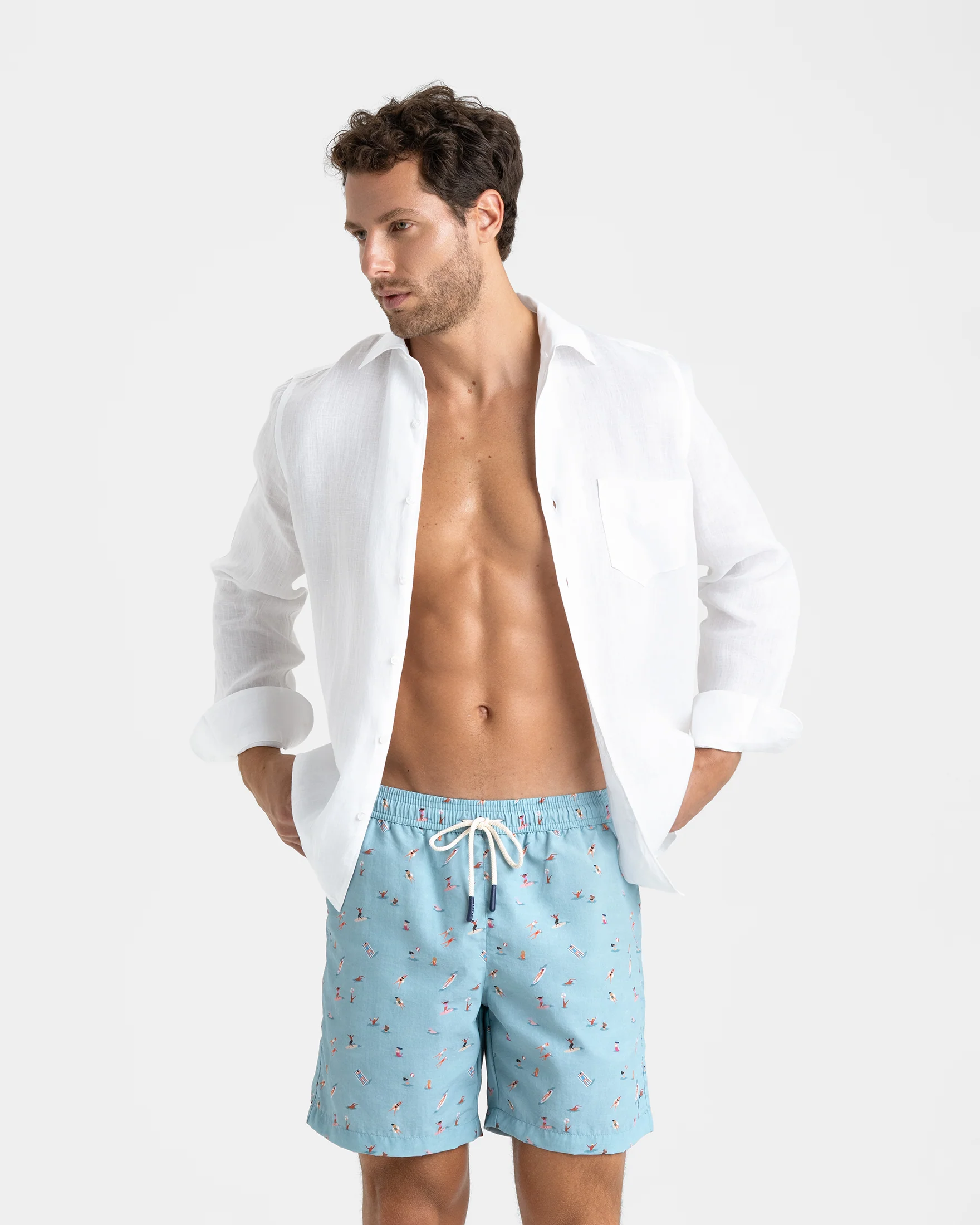 Printed Swim Shorts - B66PM - Kids In The Sea - Image 3