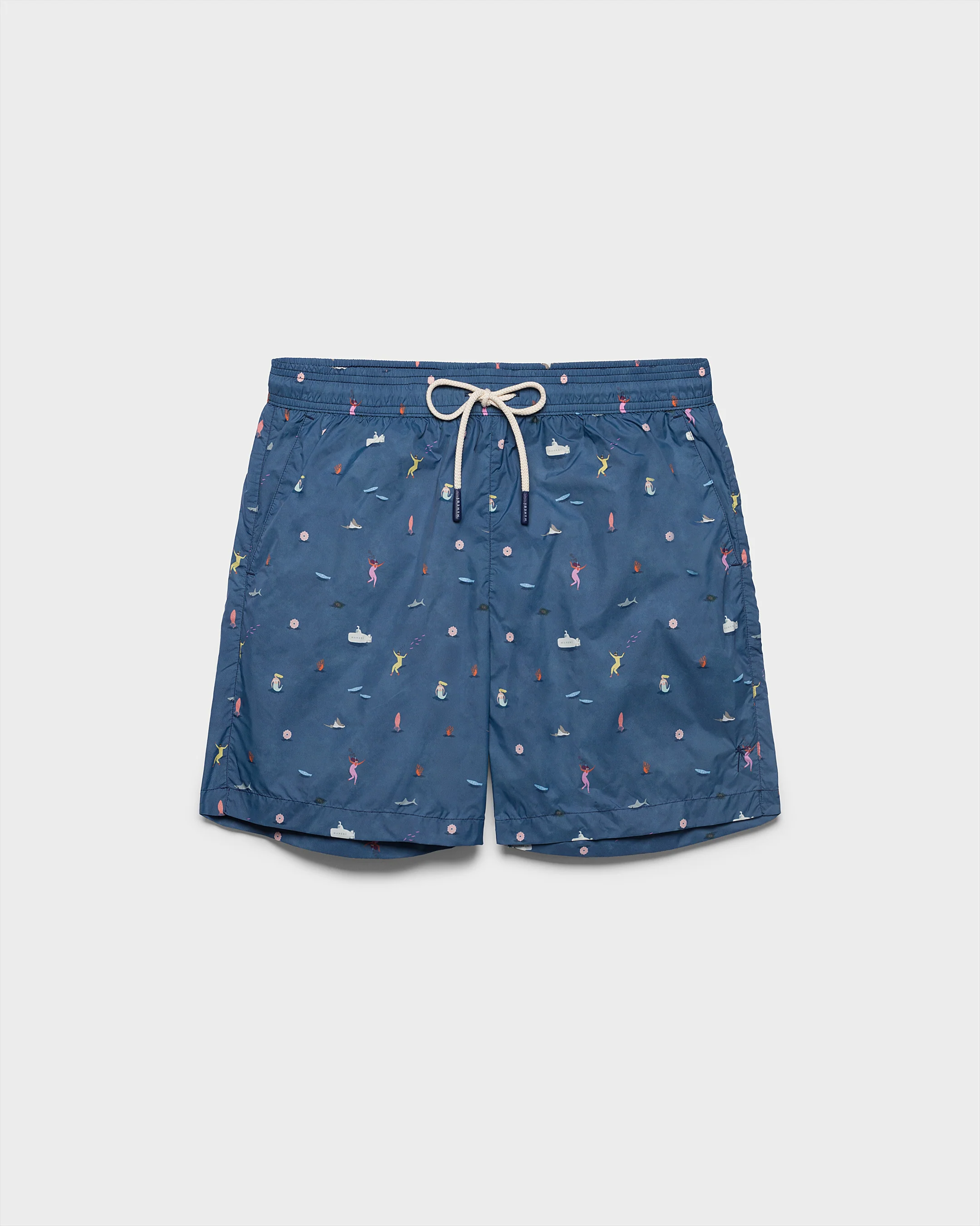 Printed Recycled Ultra Light Swim Shorts - B86PM - Fishes In The Sea