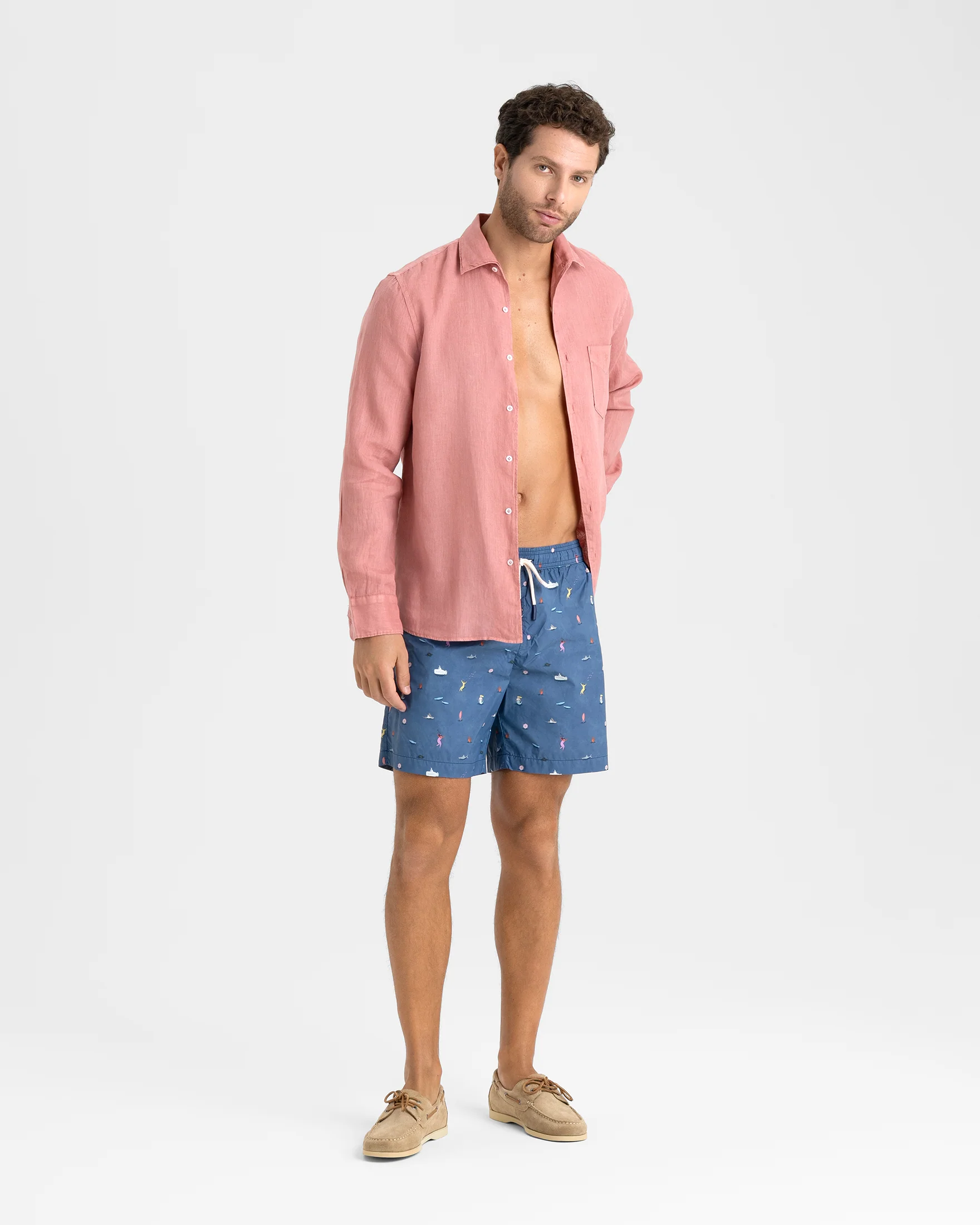 Printed Recycled Ultra Light Swim Shorts - B86PM - Fishes In The Sea - Image 5