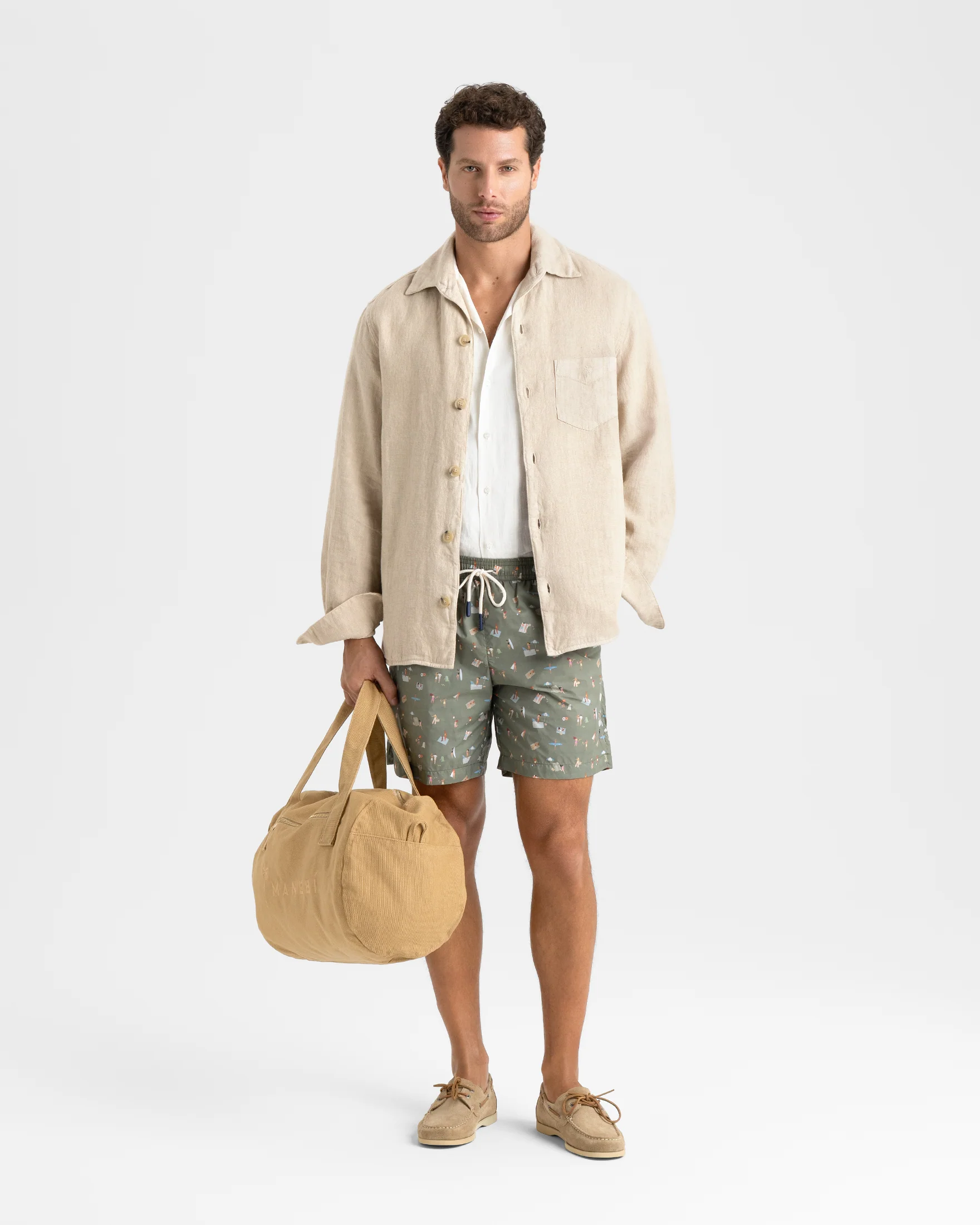 Printed Recycled Ultra Light Swim Shorts - B85PM - Kids At The Green Beach - Image 5