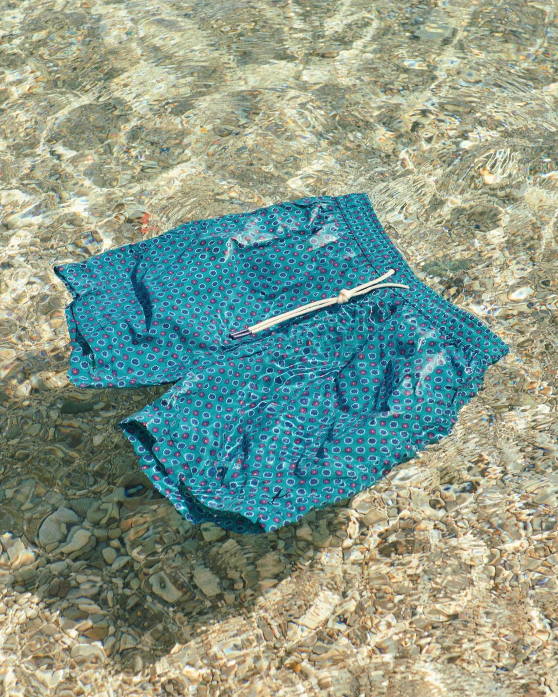 Ciro Printed Recycled Ultra Light Swim Shorts - B77PM - Micro Flowers On Indigo - Image 6
