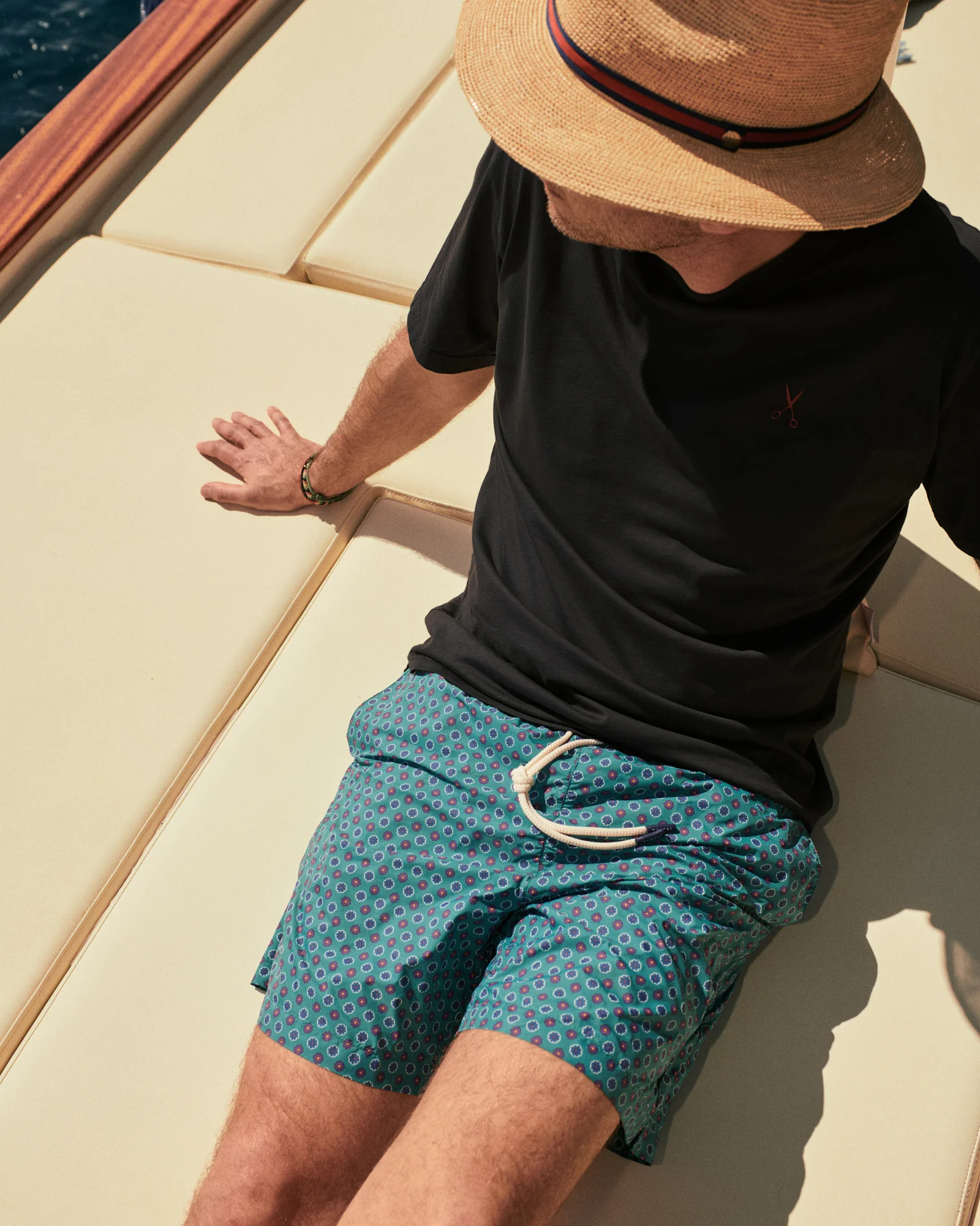 Ciro Printed Recycled Ultra Light Swim Shorts - B77PM - Micro Flowers On Indigo - Image 7