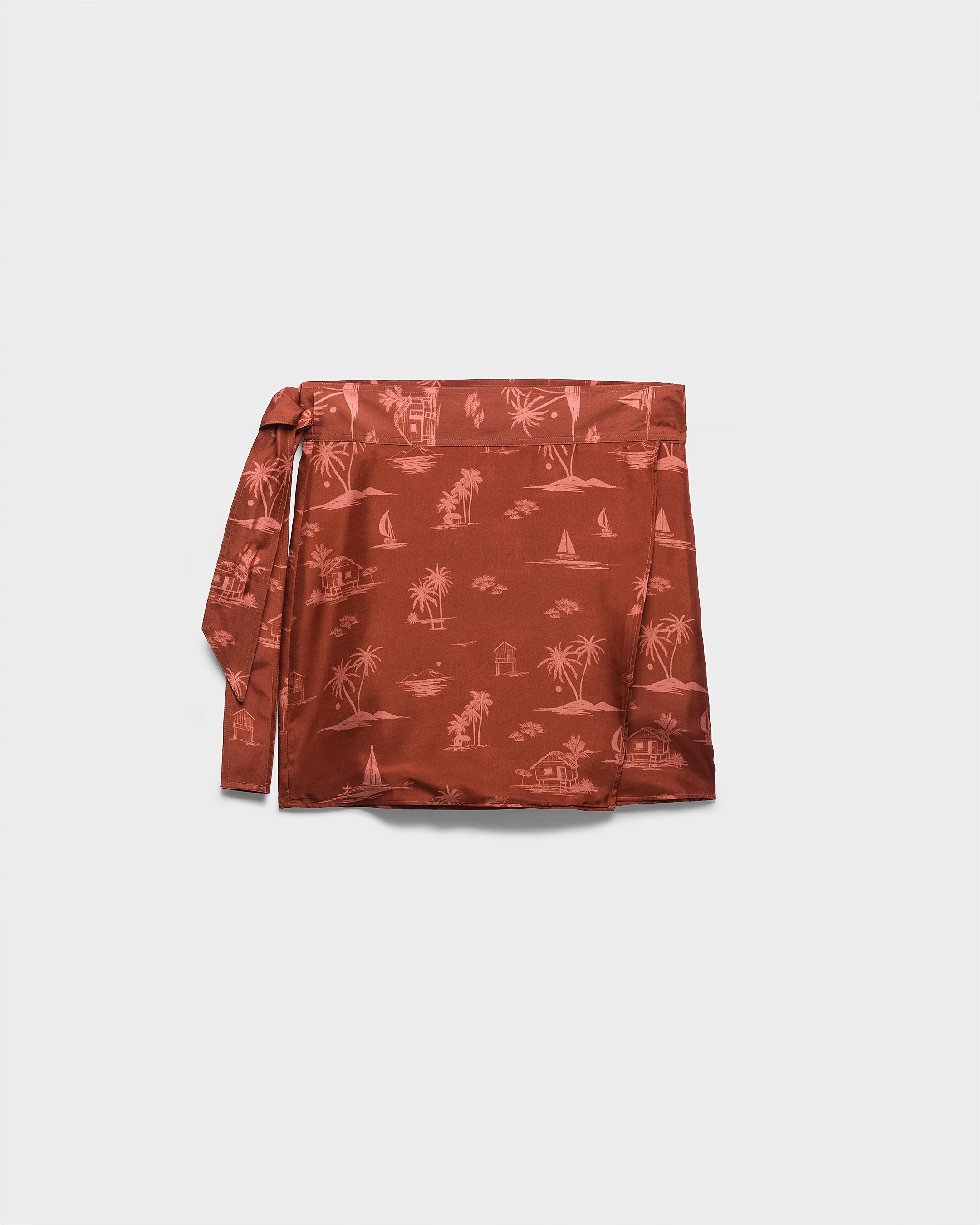 Printed Silk Lipso Skirt - S76FV - Deep Rust Tropic Toile - Image 5