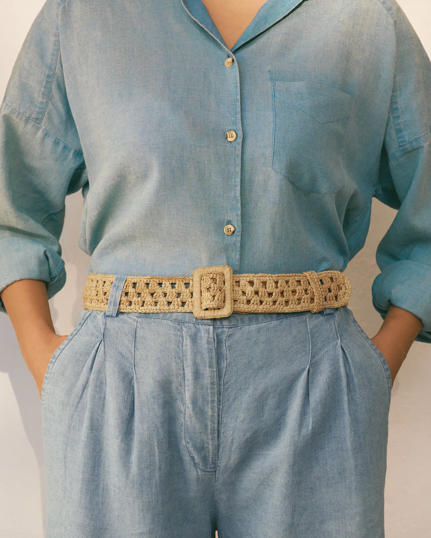 Weaving Raffia Belt - V88CN - Natural - Image 3