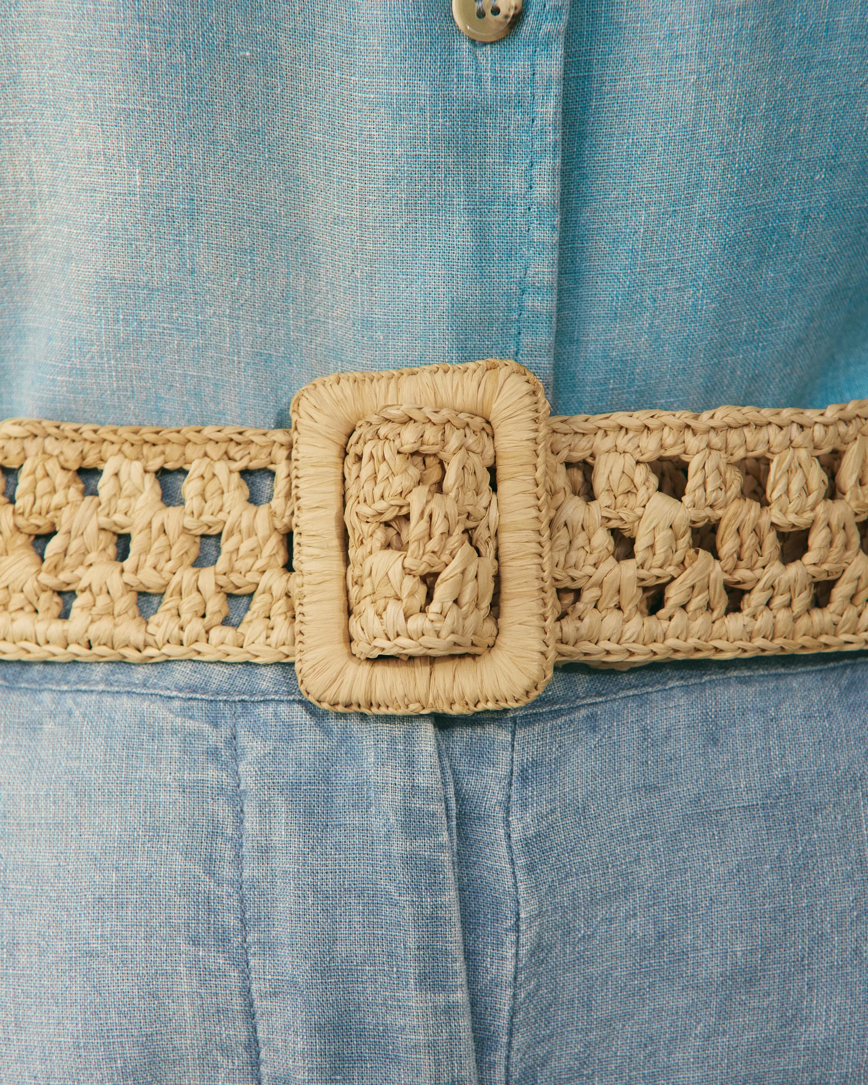 Weaving Raffia Belt - V88CN - Natural - Image 4