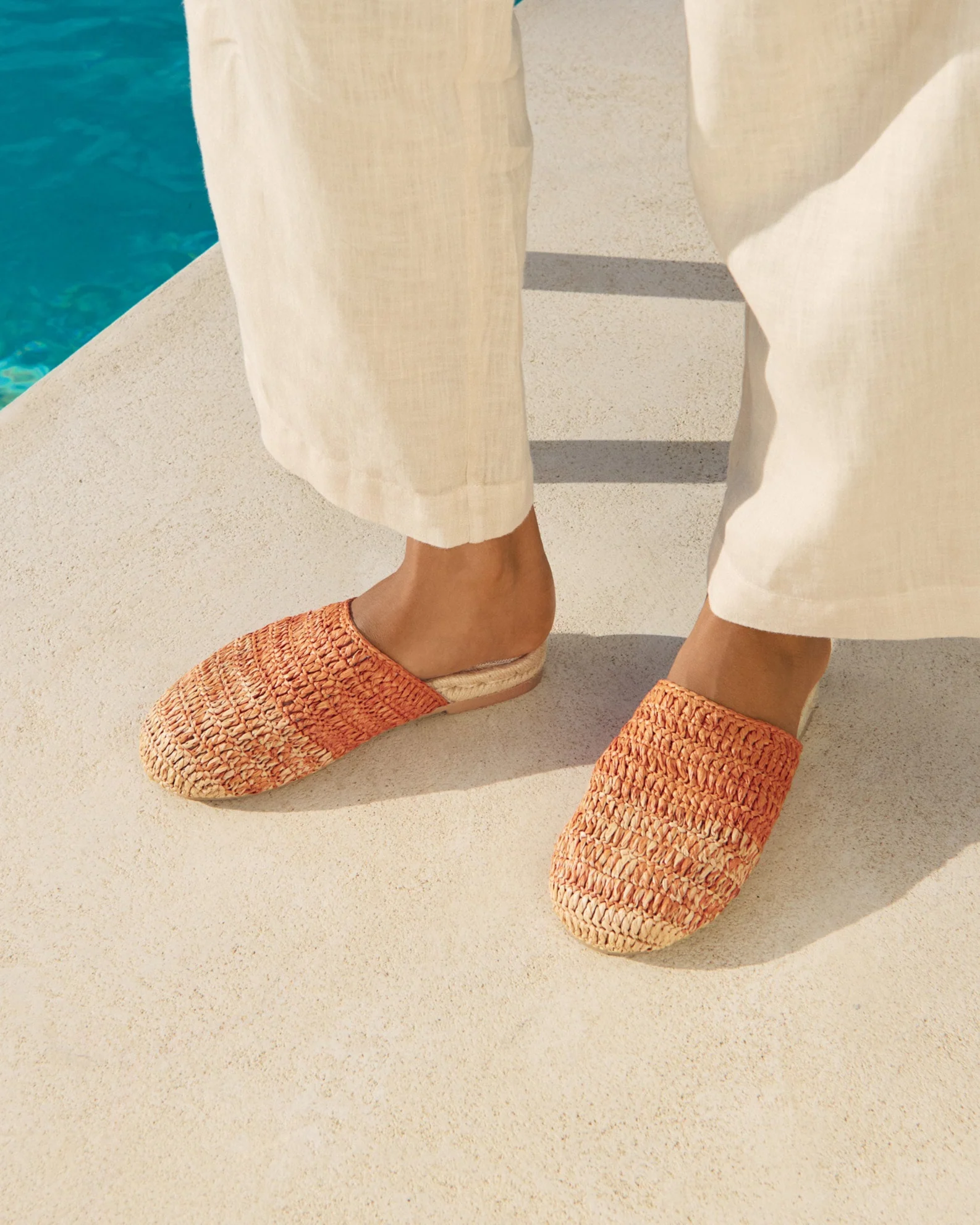 Raffia Crochet Jute Clog Mules - Q66Y0 - Yucatán Terracotta Degradè - Image 5