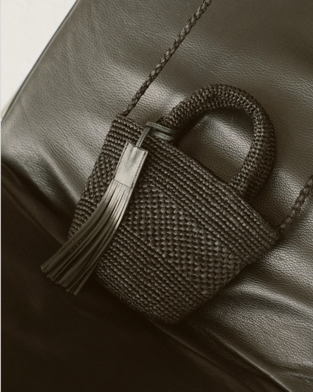 George Raffia Bag Mini - L53HJ - Alex Rivière Studio x Manebí Black - Image 4