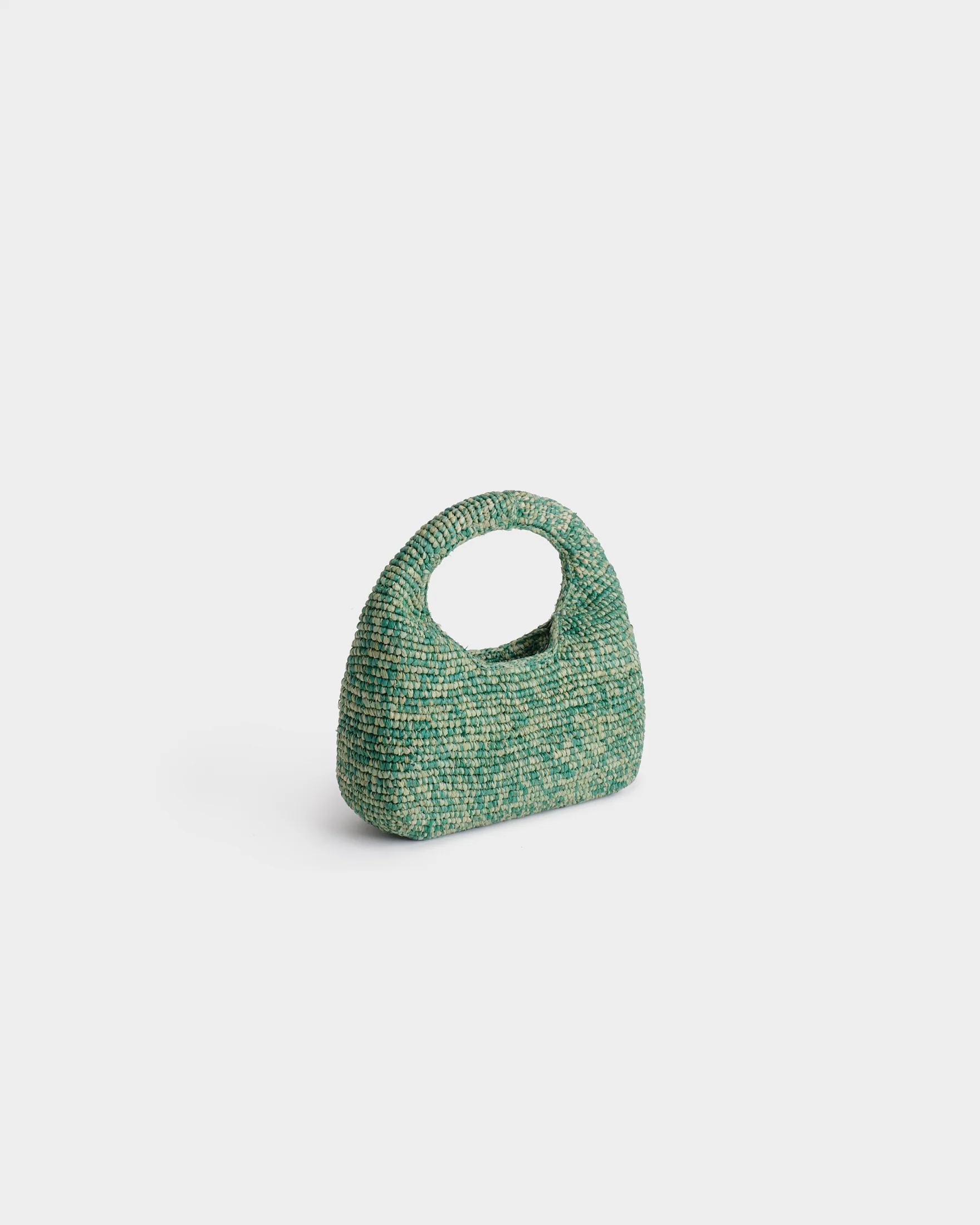 Raffia Halfmoon Bag - V98DH - Emerald Mélange - Image 3