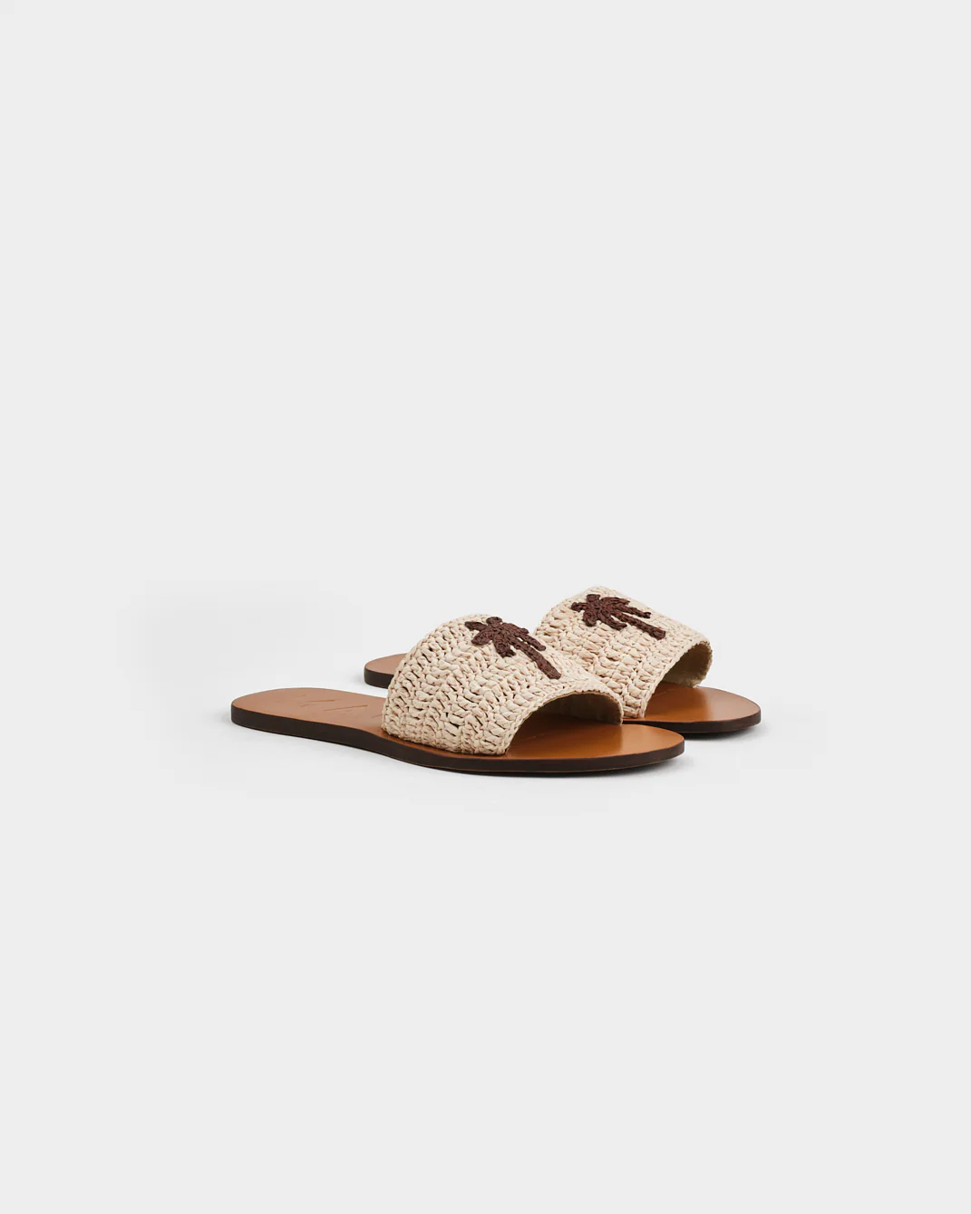 Raffia Leather Sandals - Q51Y0 - Yucatán Natural With Band Cocoa Palm - Image 3