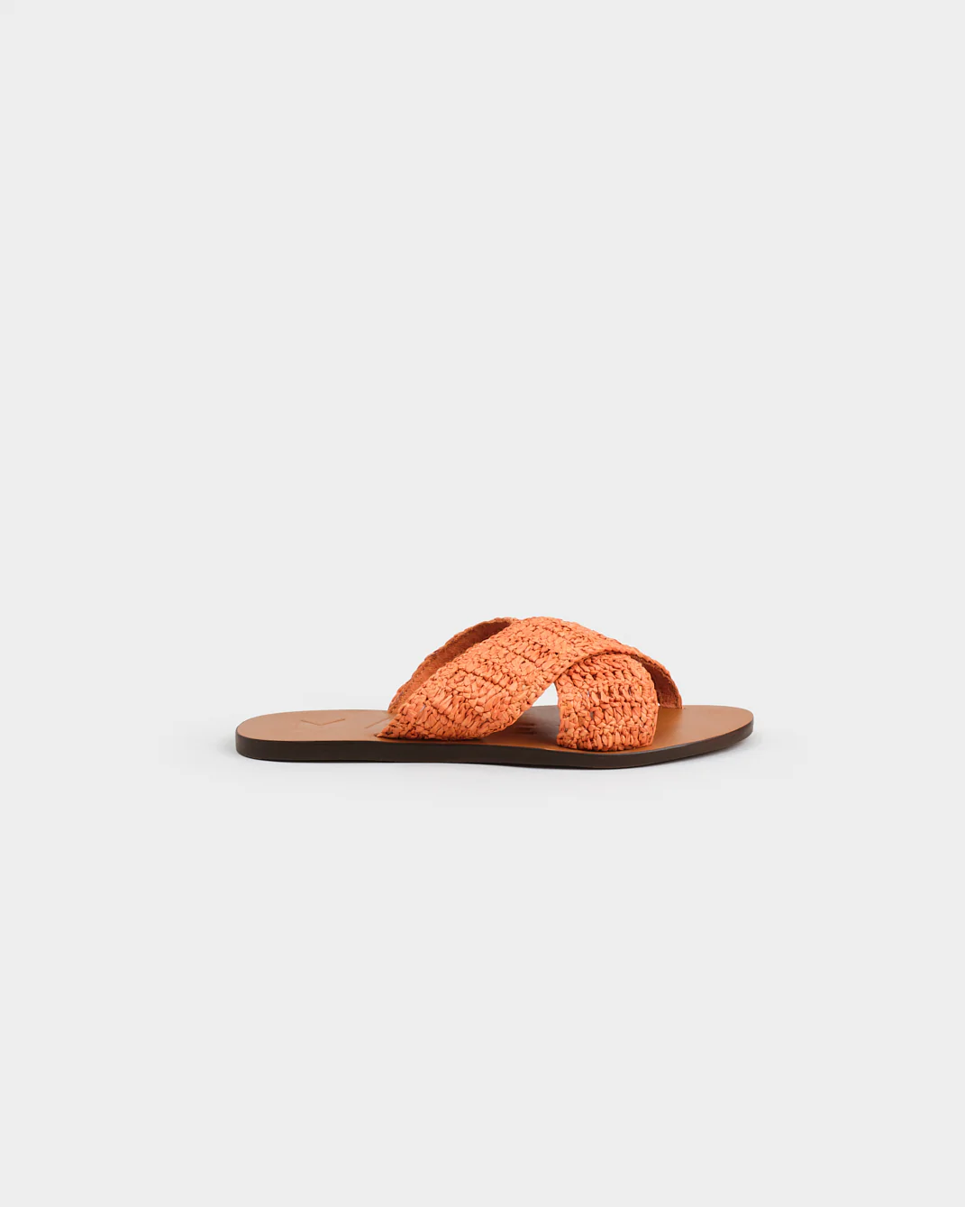 Raffia Leather Sandals - Q57Y0 - Yucatán Terracotta Crossed Bands