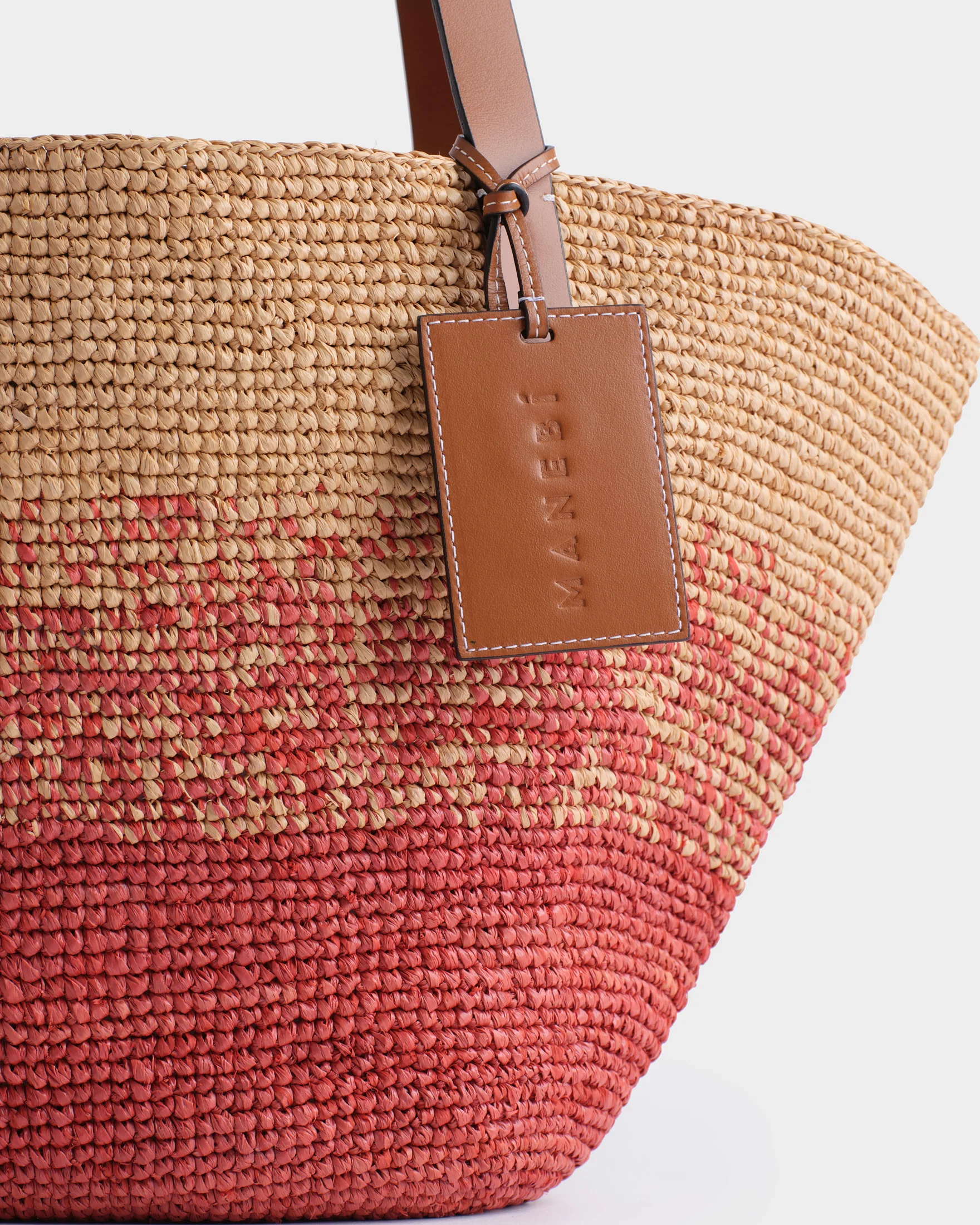 Raffia Basket Bag - V96DZ - Rust Degrade - Image 3