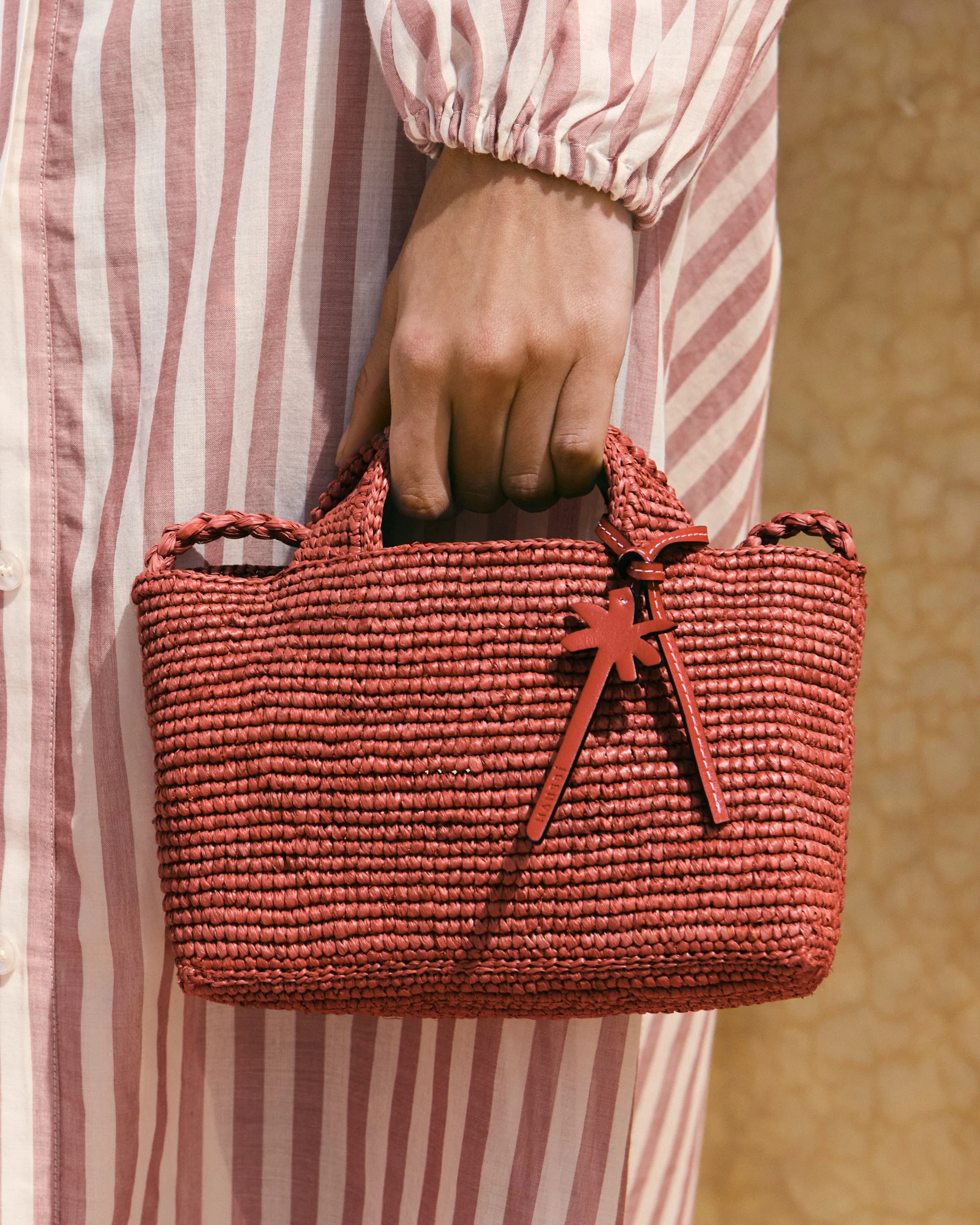 Raffia New Sunset Bag Micro - V79EW - Rust - Image 5