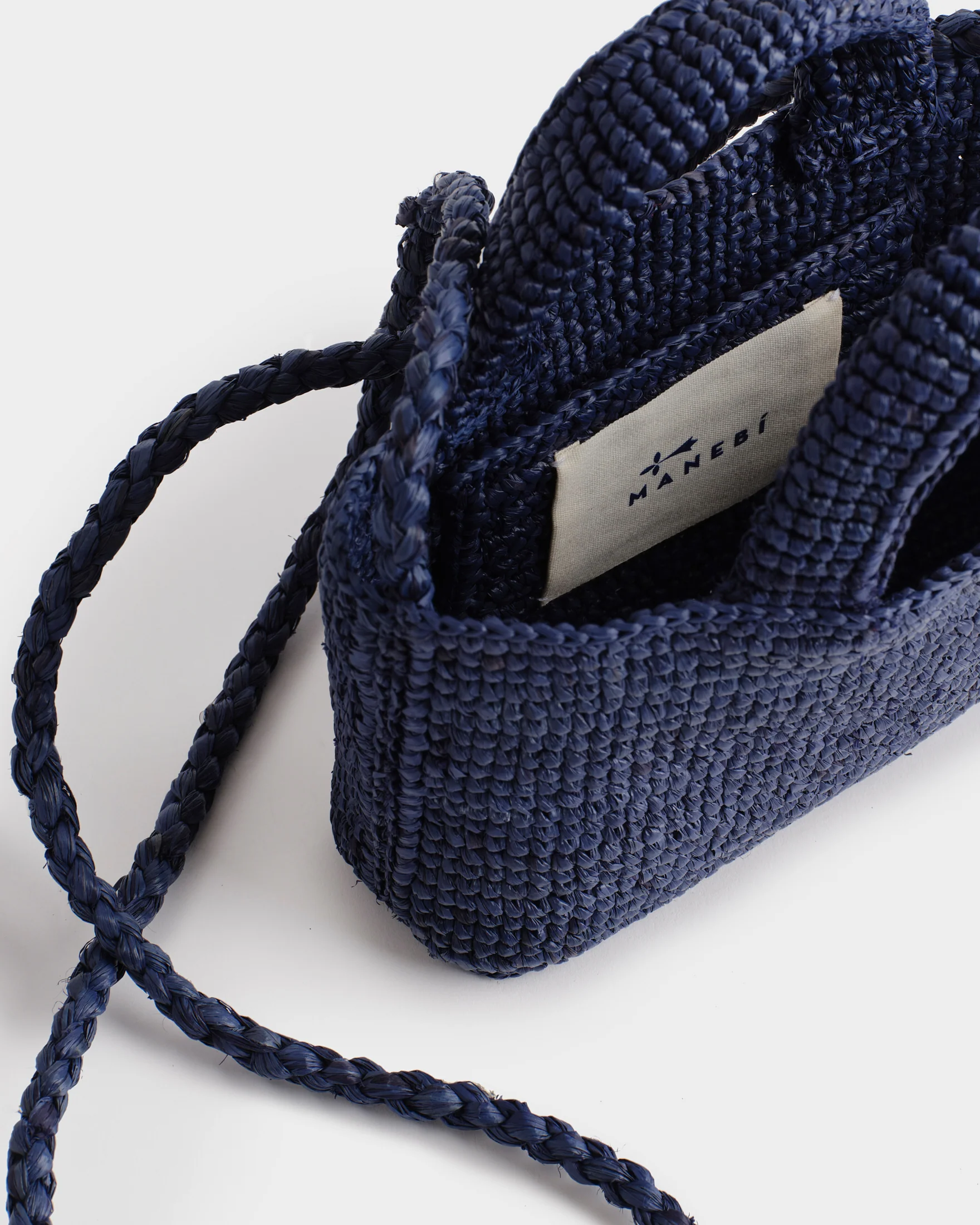 Raffia New Sunset Bag Micro - V30EW - Vintage Navy - Image 3