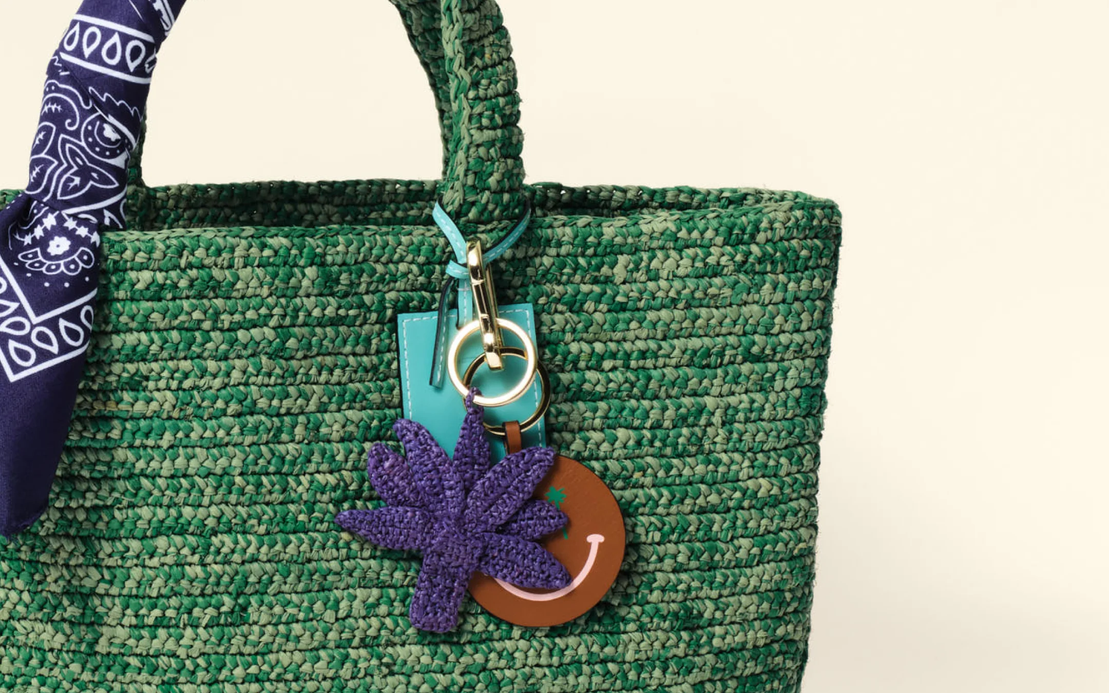 Raffia Palm Keyring - V30KP - Violet - Image 4