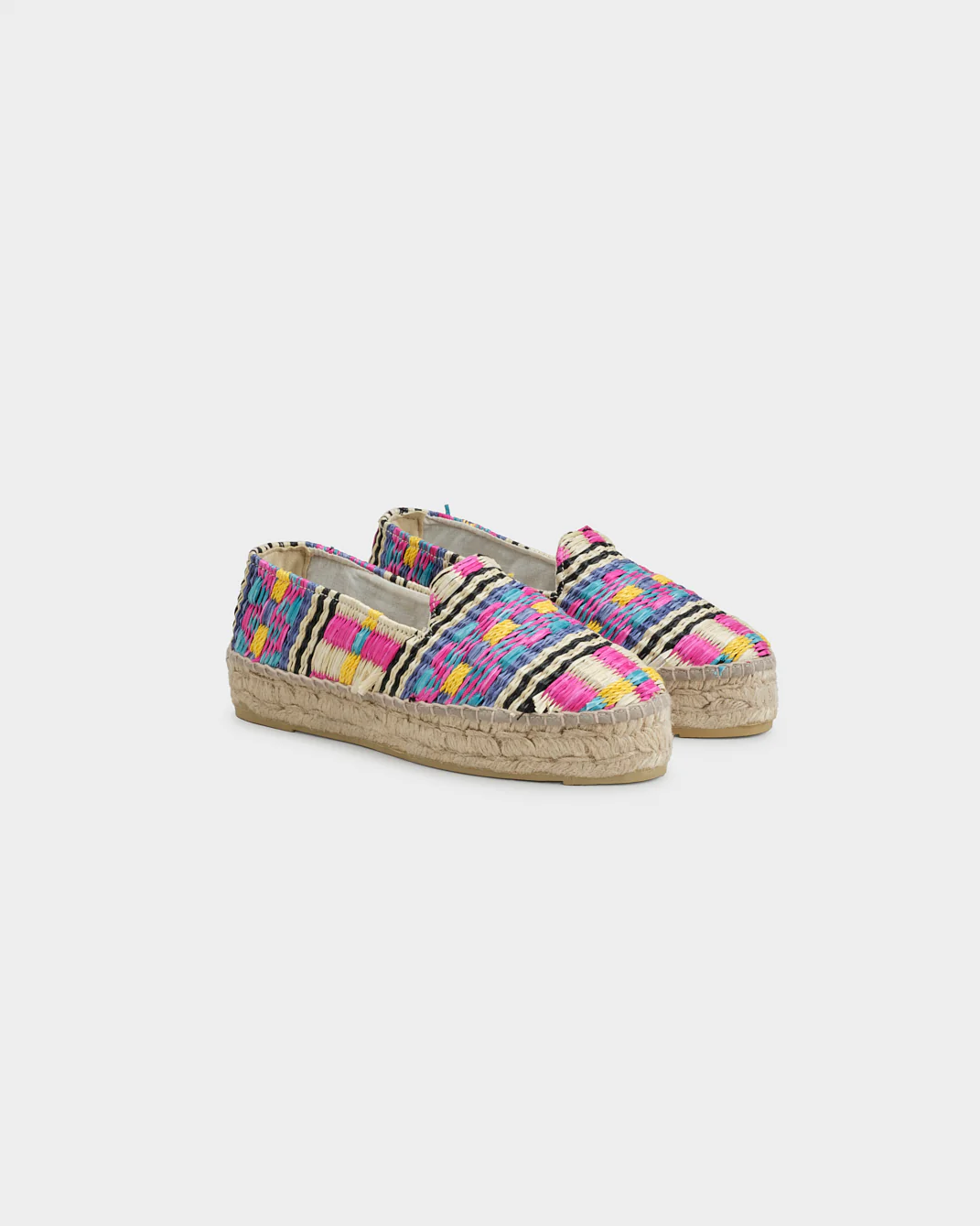 Raffia Pattern Double Sole Espadrilles - Z93D0 - Acapulco - Indigo E Fuchsia Stripes - Image 3