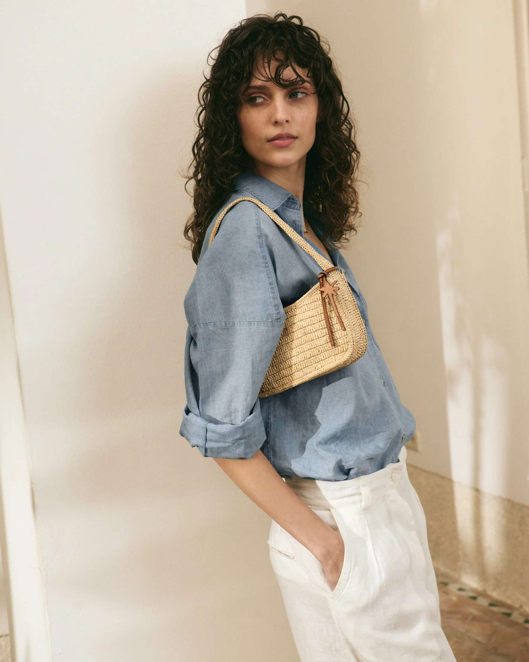 Raffia Shoulder Bag - V88DP - Natural - Image 5