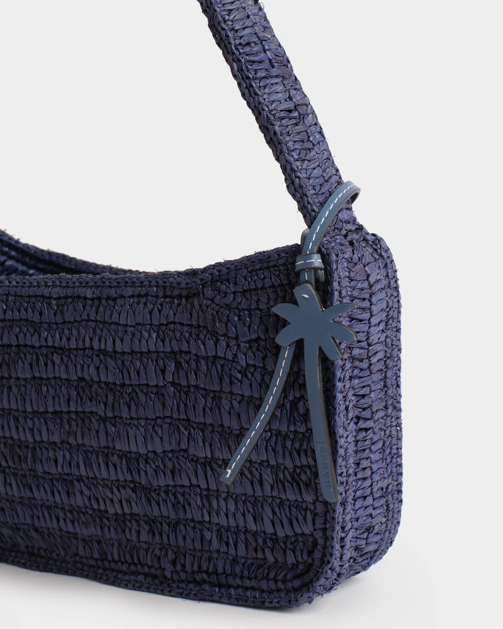 Raffia Shoulder Bag - V30DP - Vintage Navy - Image 3