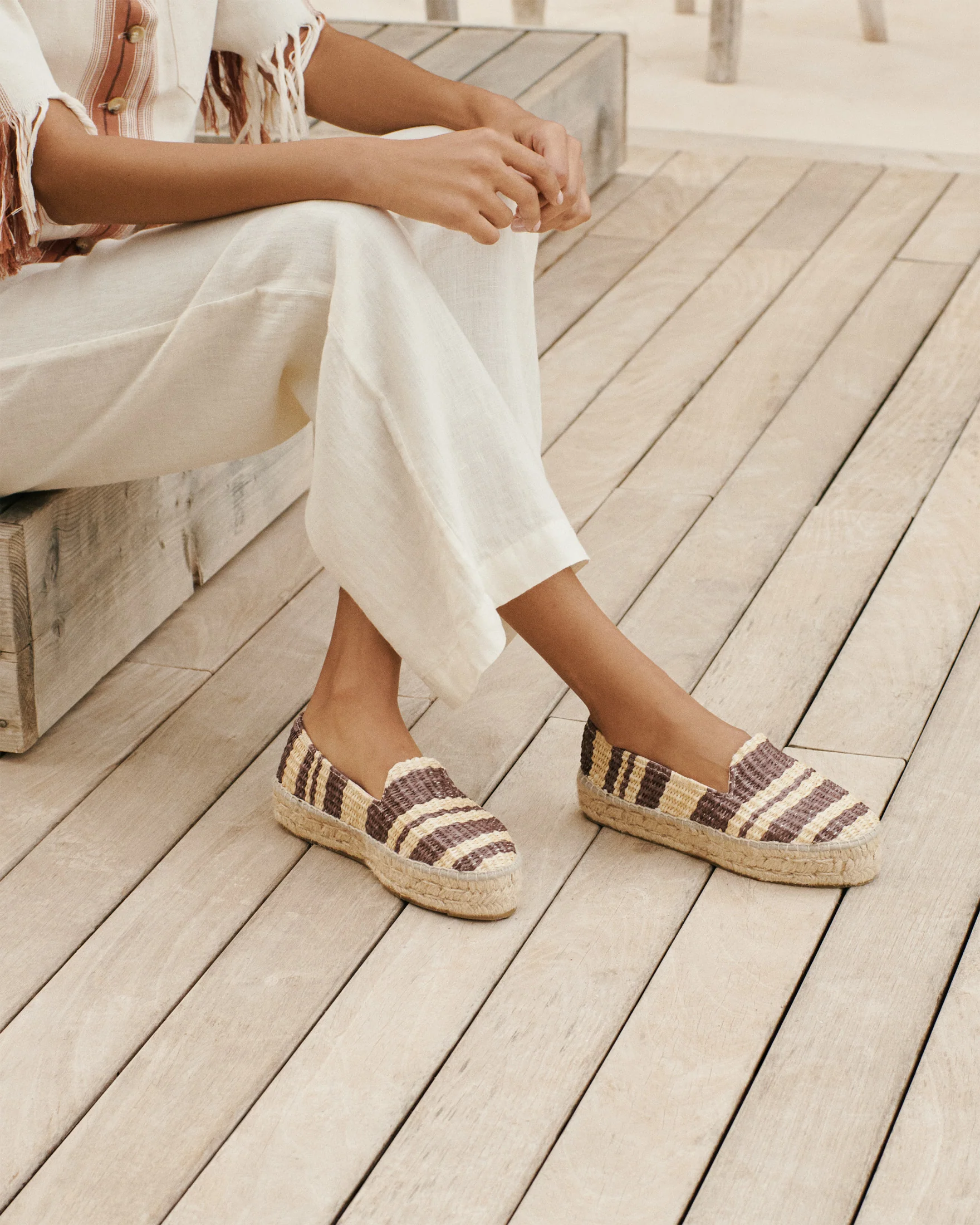 Raffia Stripes Double Sole Espadrilles - G94D0 - Yucatán Cocoa And Natural - Image 6