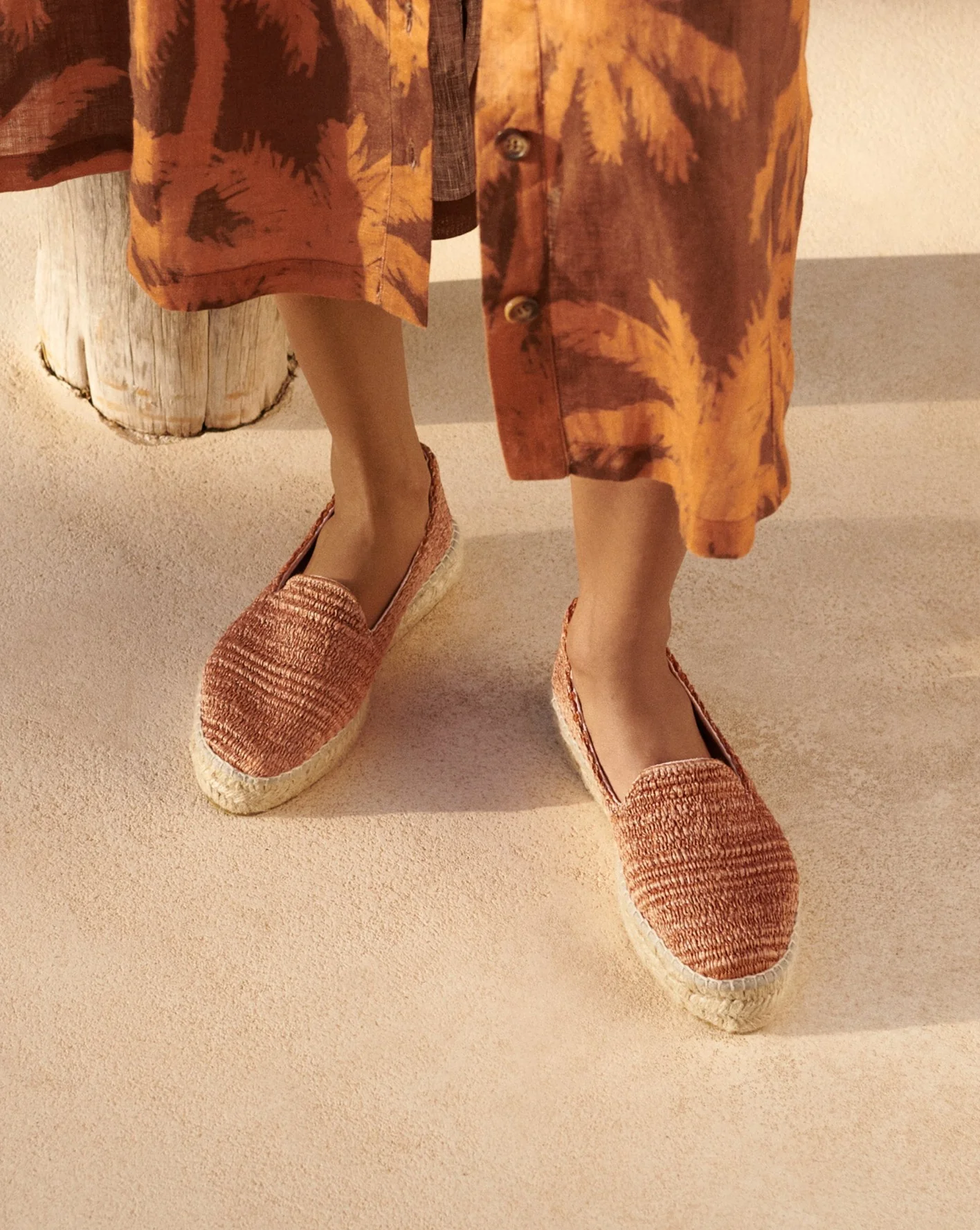 Raffia Stripes Double Sole Espadrilles - G09D0 - Yucatán Orange Rust - Image 5