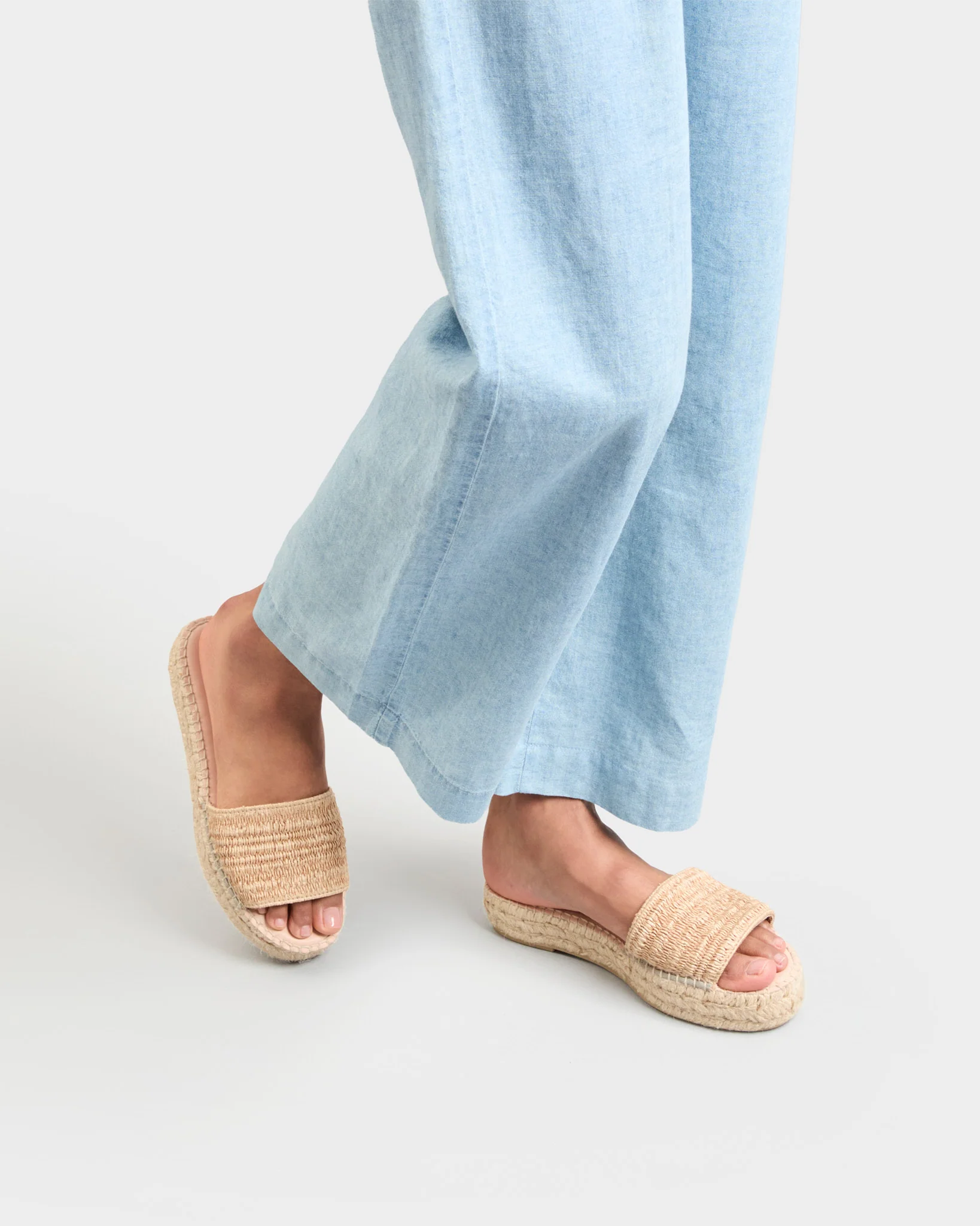 Raffia Stripes Double Sole Slides - H15DS - Yucatán Natural - Image 2